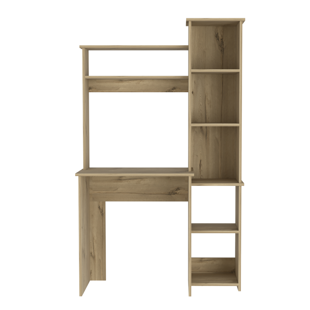 Aramis Desk, Five Shelves, Two Superior Shelves, Light Oak