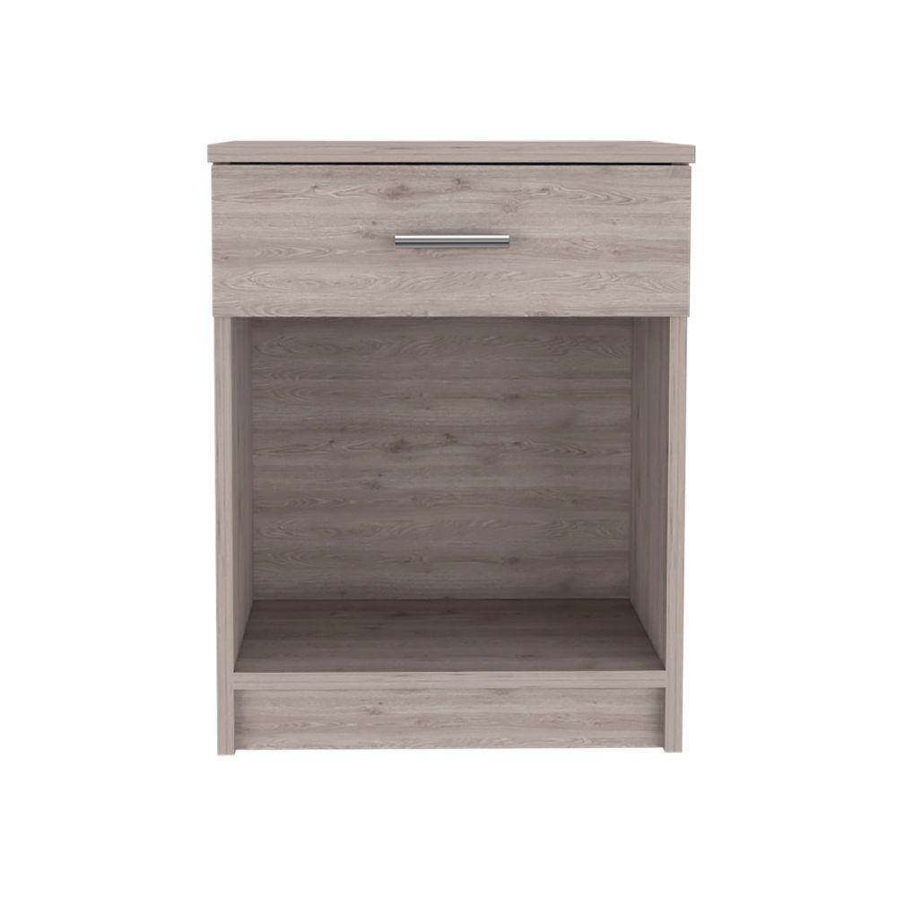 Nightstand 21"H, One Drawer, Low Shelf, Superior Top, Light Gray