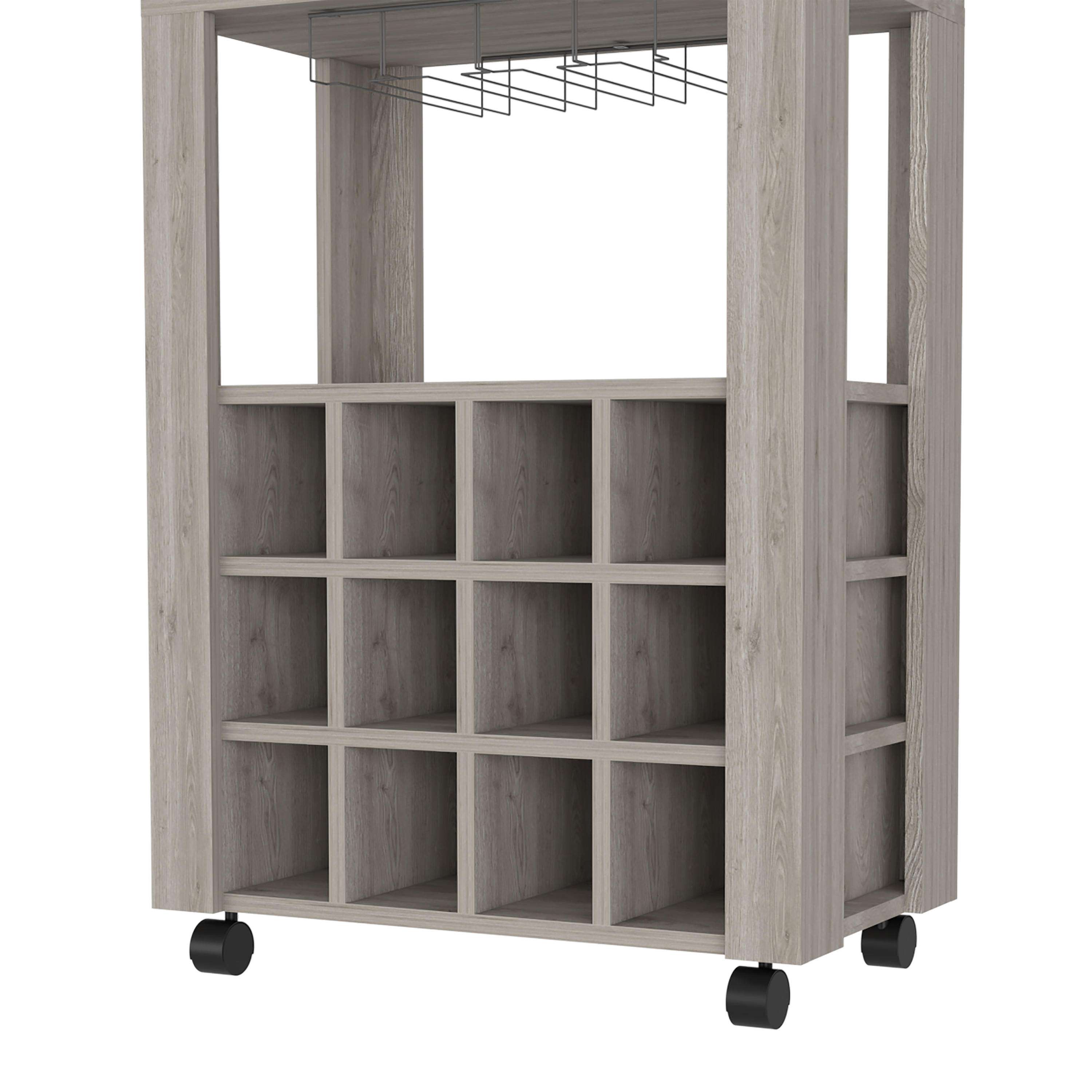 DEPOT E-SHOP Margh Bar Cart Drawer, Light Gray