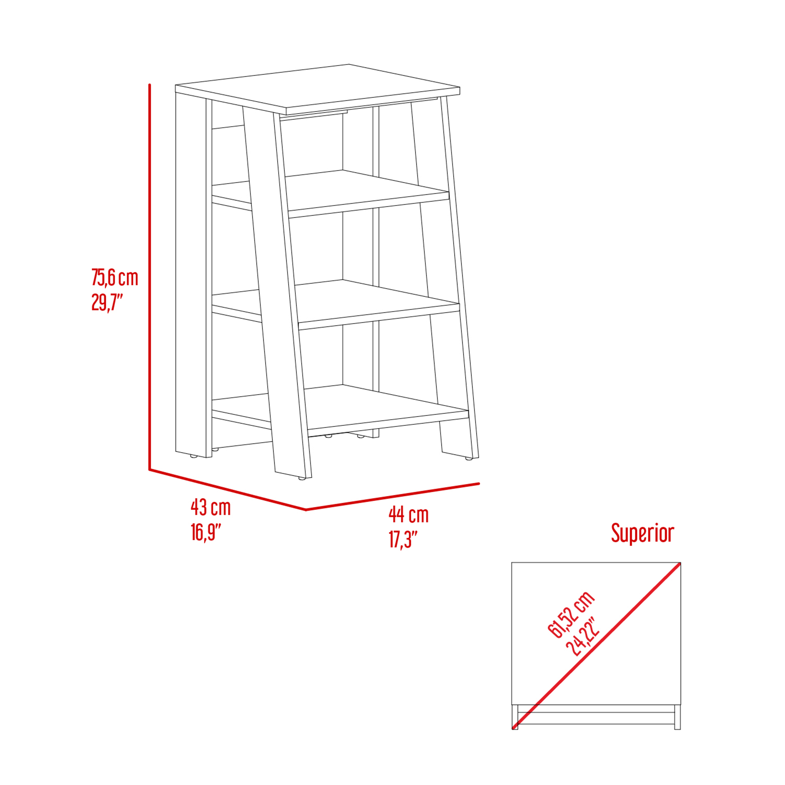 Cabinet 29.7H", Four Shelves, Vertical, Light Oak / White