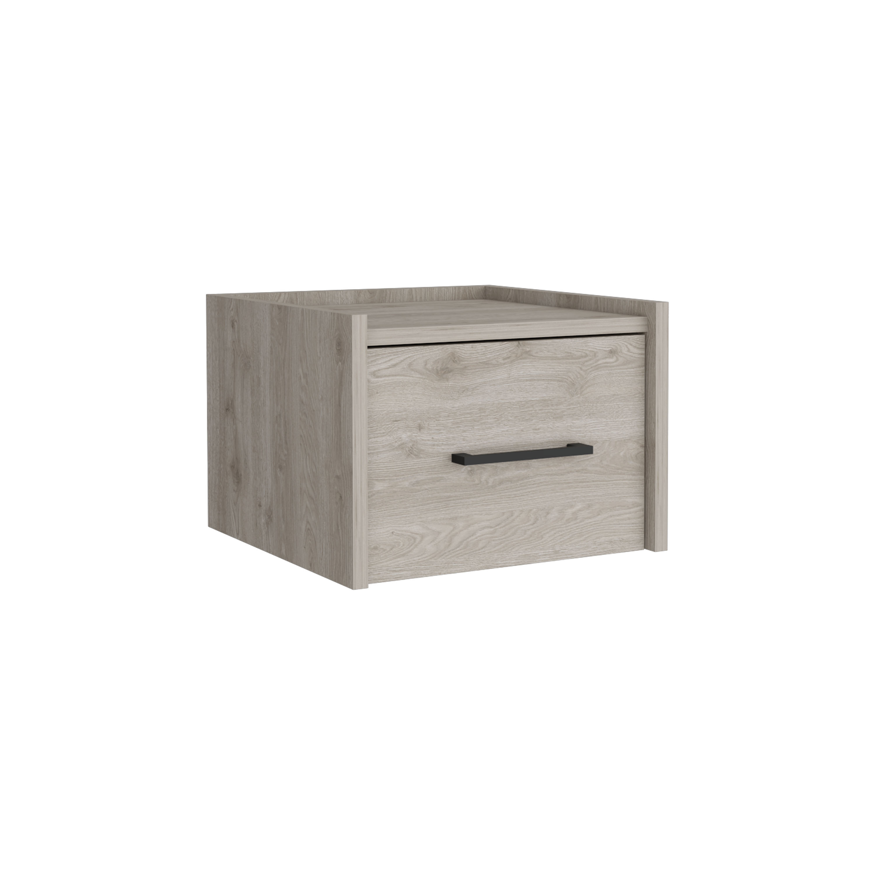 Yorktown Floating Nightstand, Space-Saving Design with Handy Drawer and Surface, Light Gray