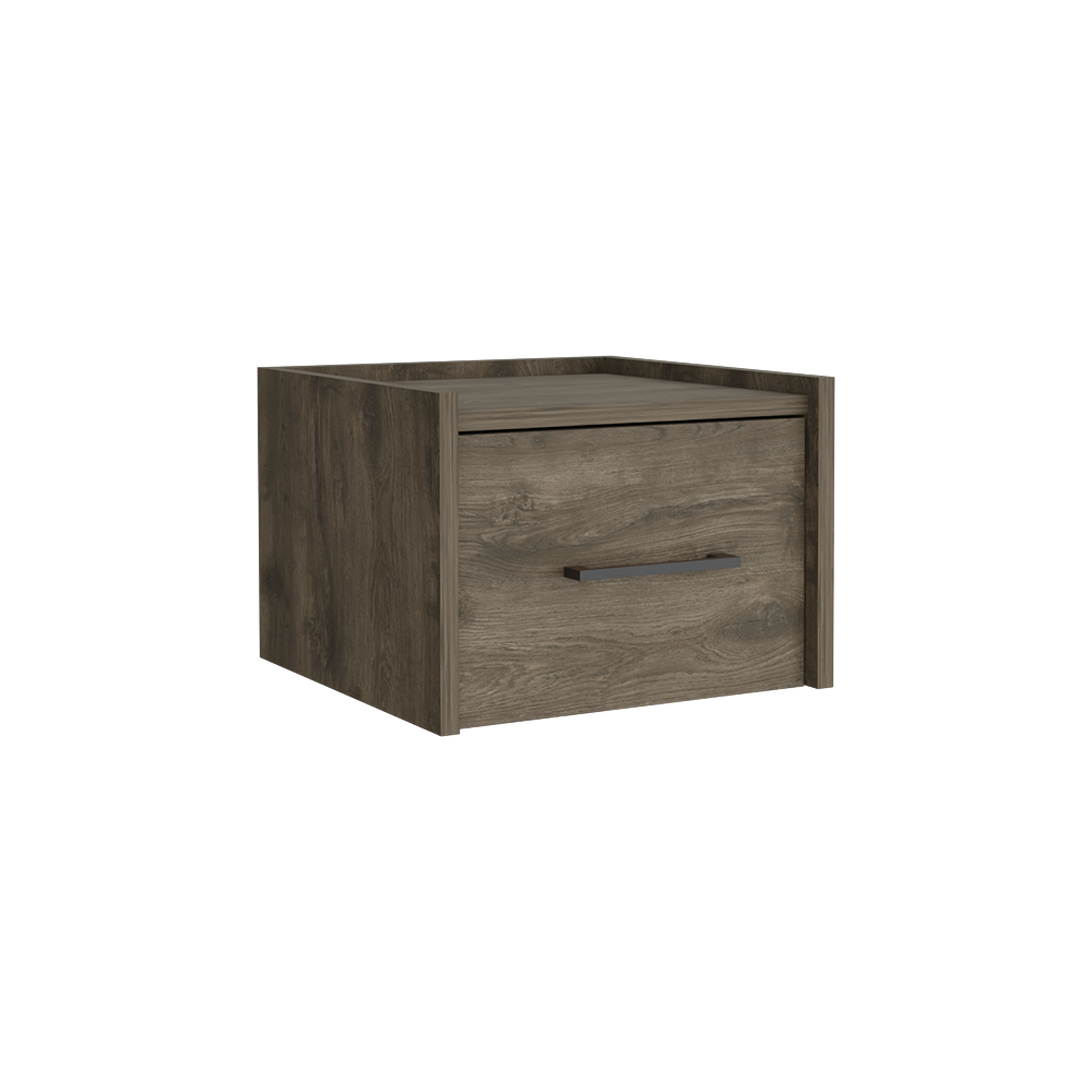 Yorktown Floating Nightstand, Space-Saving Design with Handy Drawer and Surface, Dark Brown