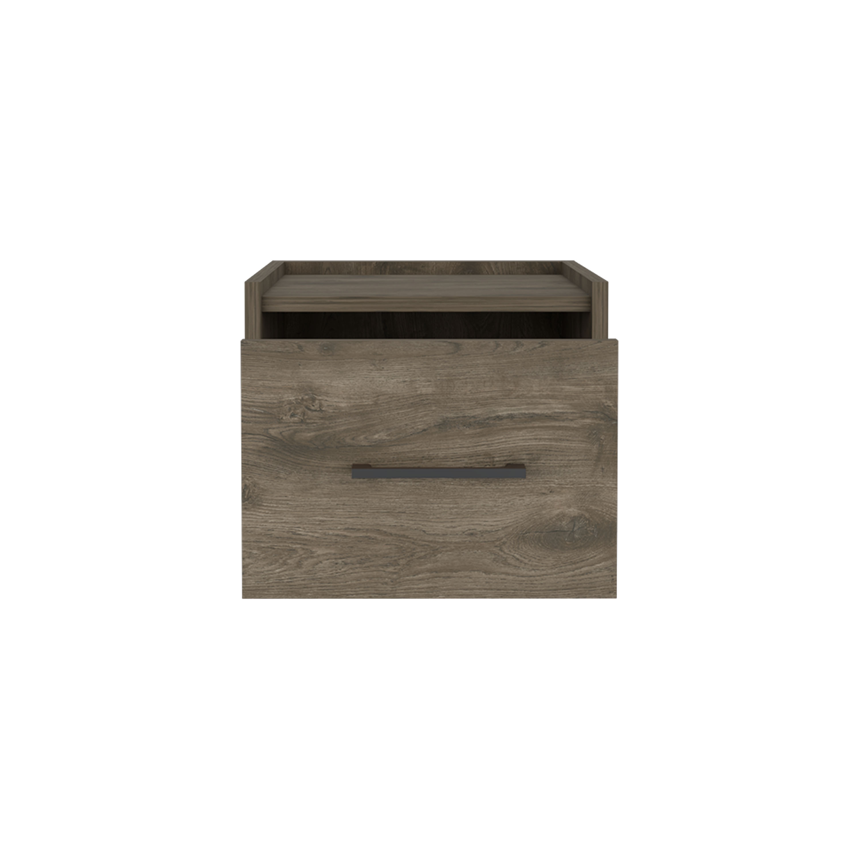 Yorktown Floating Nightstand, Space-Saving Design with Handy Drawer and Surface, Dark Brown