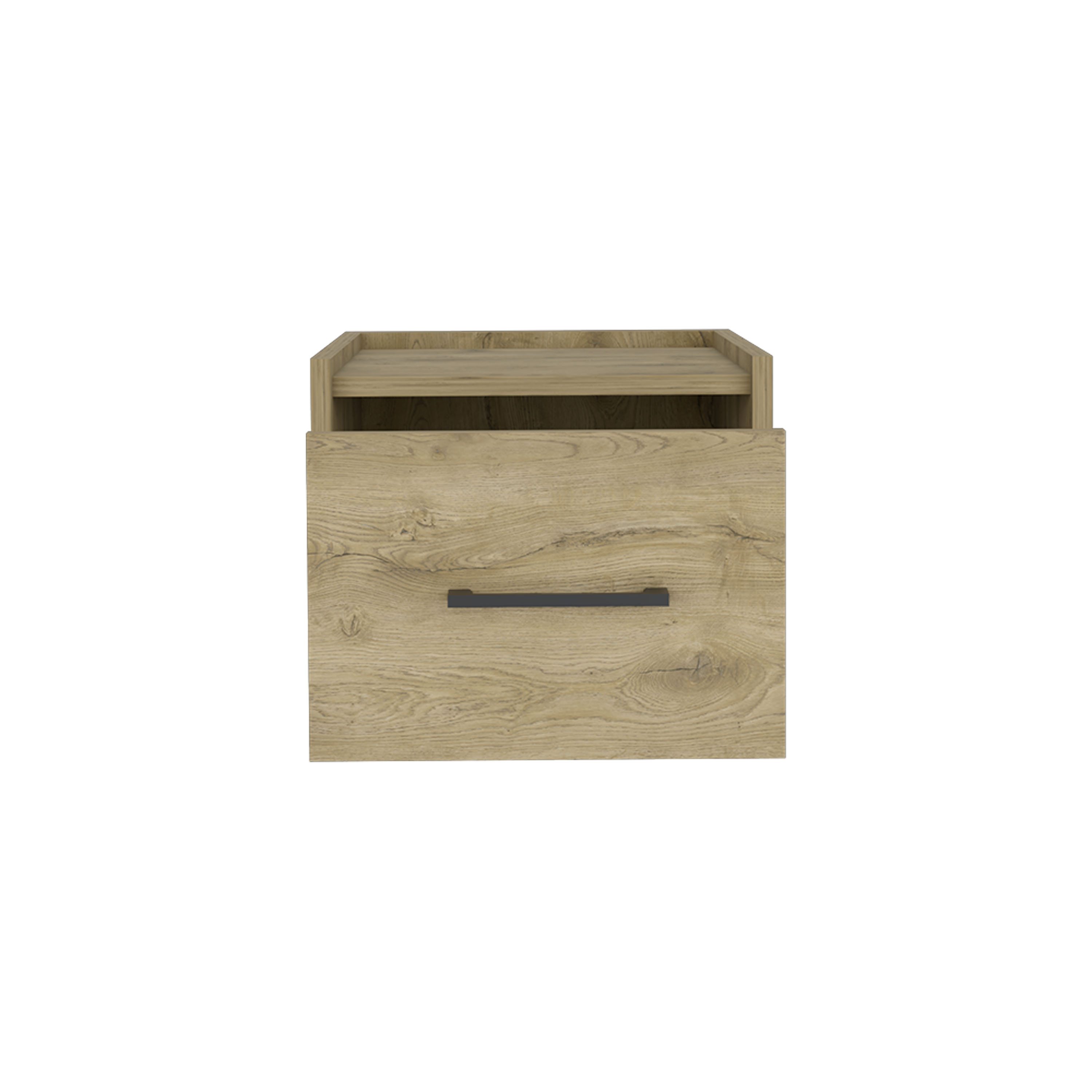 Yorktown Floating Nightstand, Space-Saving Design with Handy Drawer and Surface, Macadamia