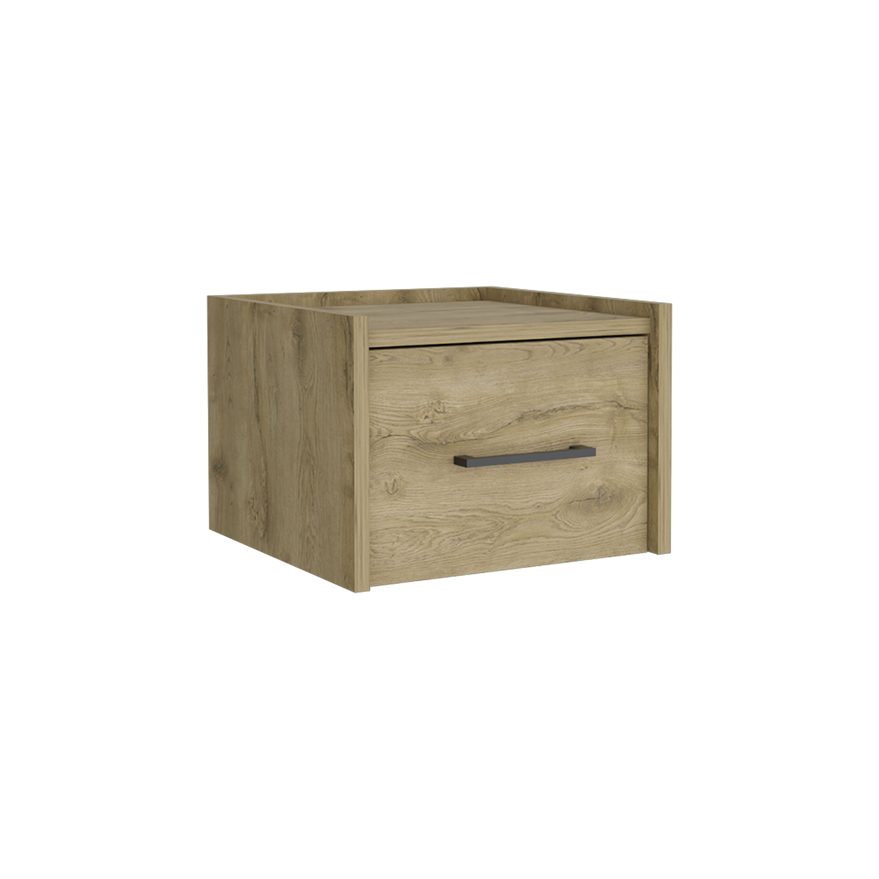 Yorktown Floating Nightstand, Space-Saving Design with Handy Drawer and Surface, Macadamia