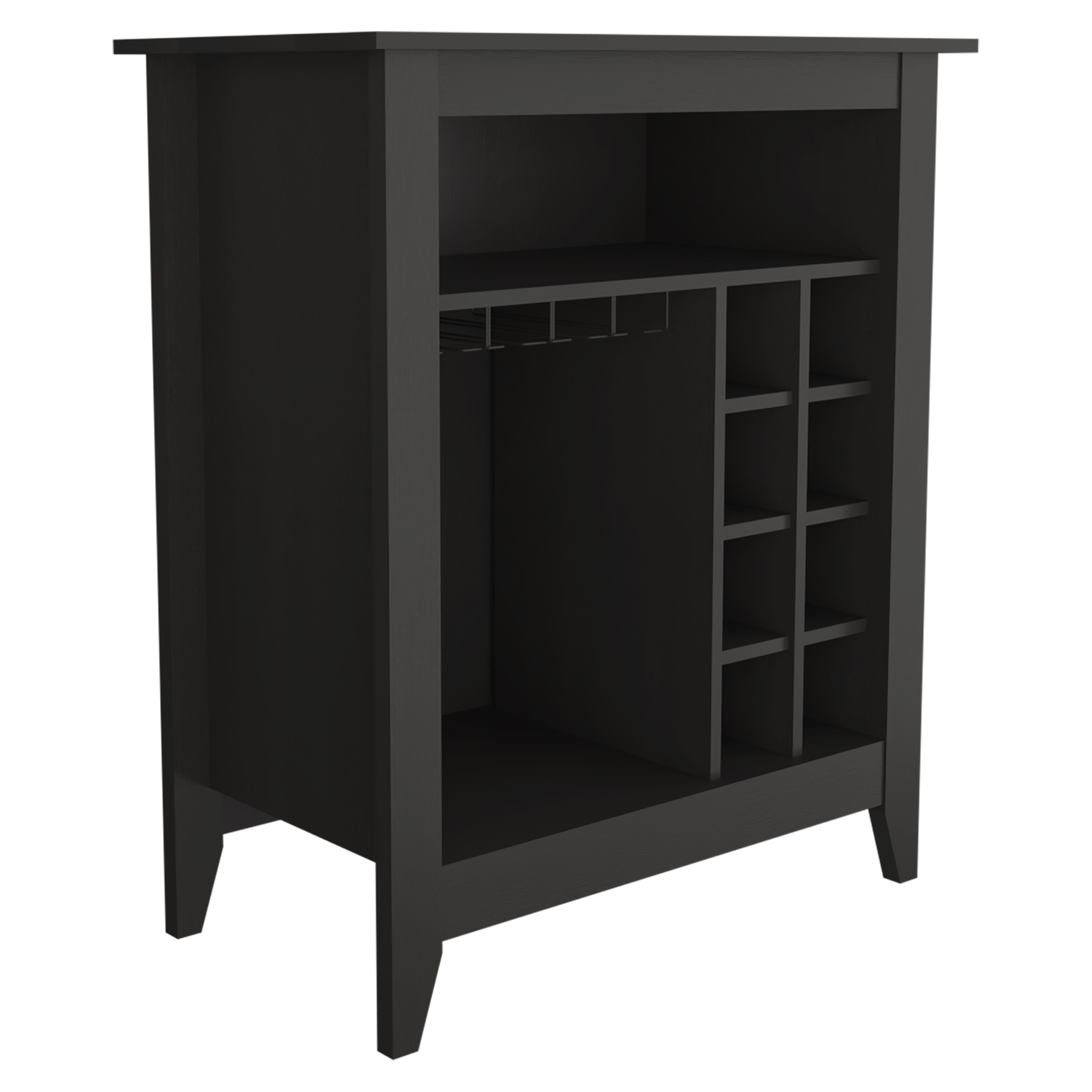 DEPOT E-SHOP Mojito Bar Cabinet, One Open Drawer, One Open Shelf, Black