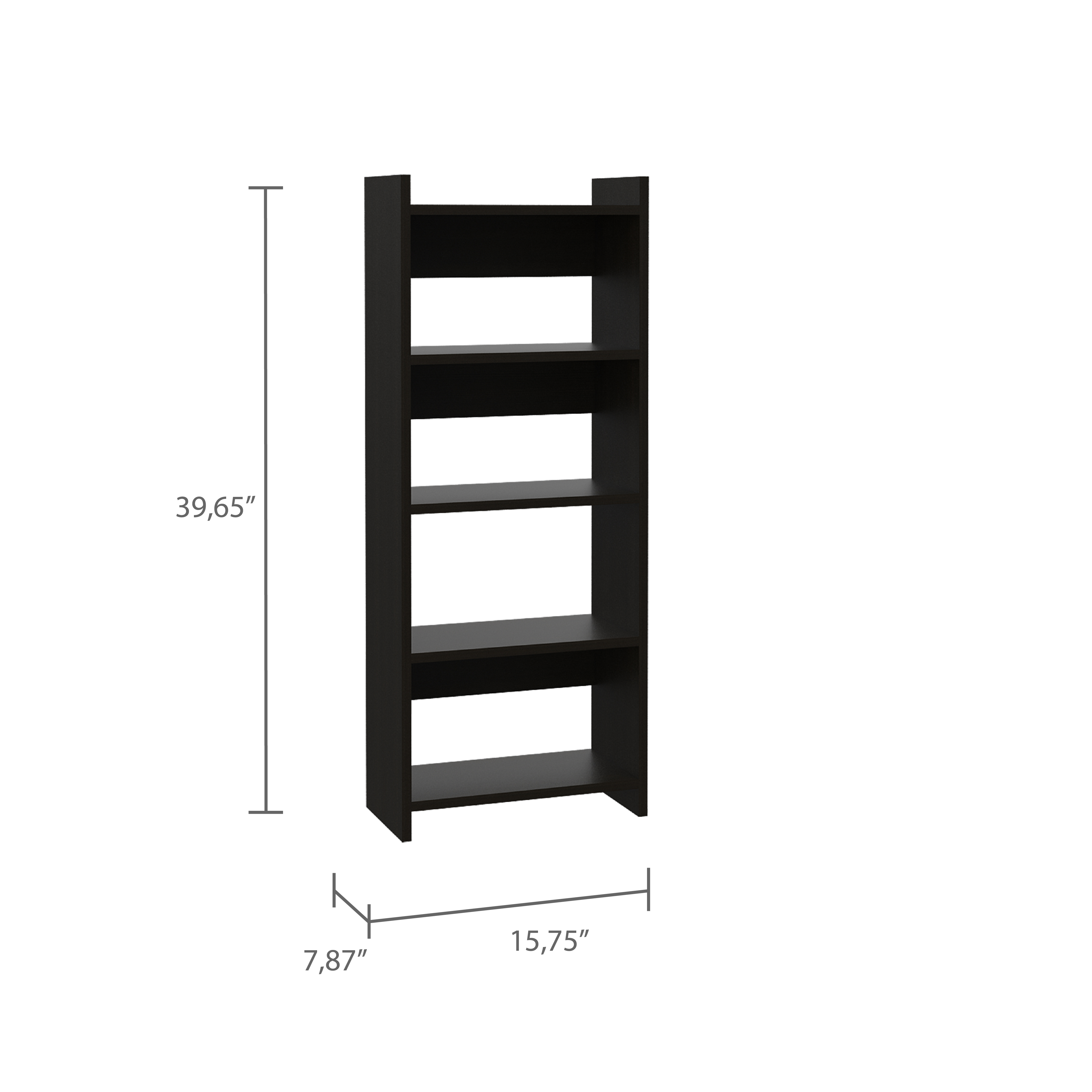 DEPOT E-SHOP Treia Home Office Set, Two Parts Set, One Drawer, Desktop, Keyboard Tray, Stand, Five Shelves, Black