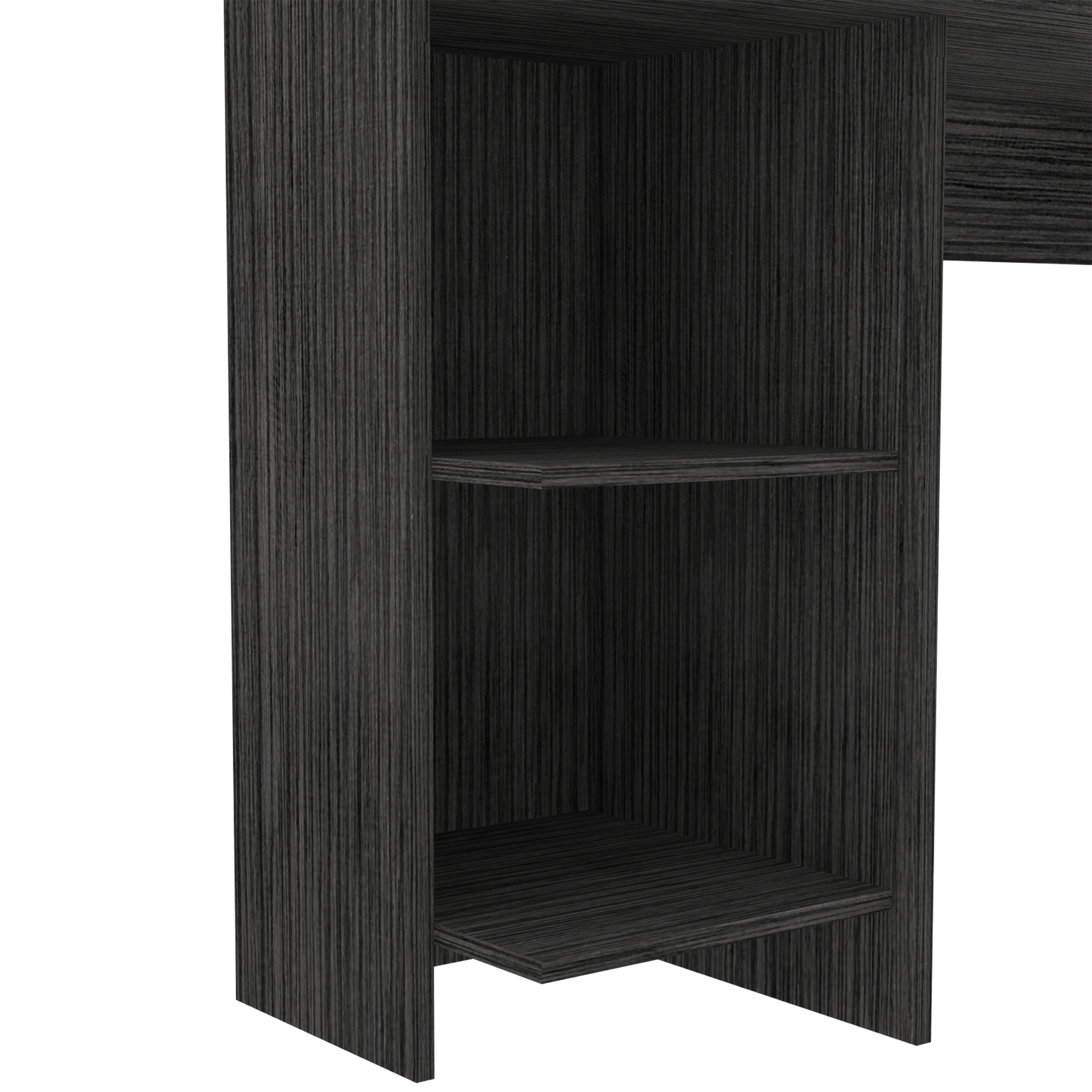 DEPOT E-SHOP Toronto 120 Writing Desk, Four Shelves, Smokey Oak