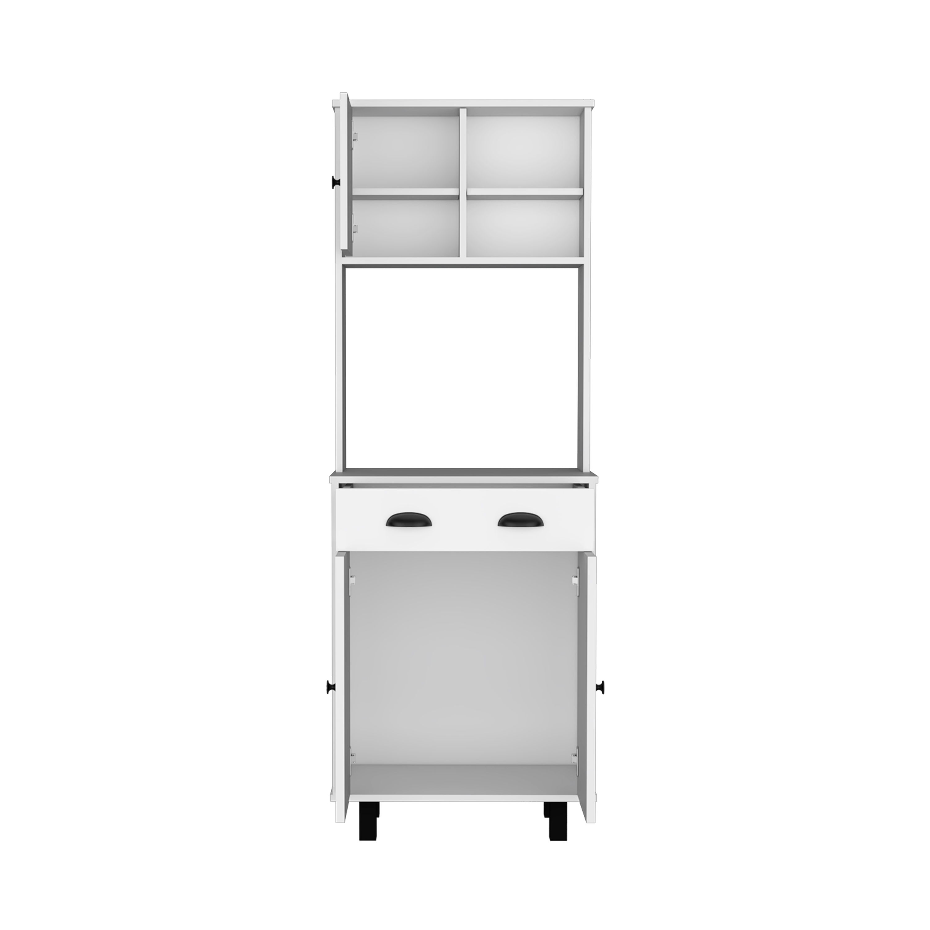 DEPOT E-SHOP Waco 67" H Kitchen Pantry with Two Cabinets, Two Open Shelves, and One Drawer,White