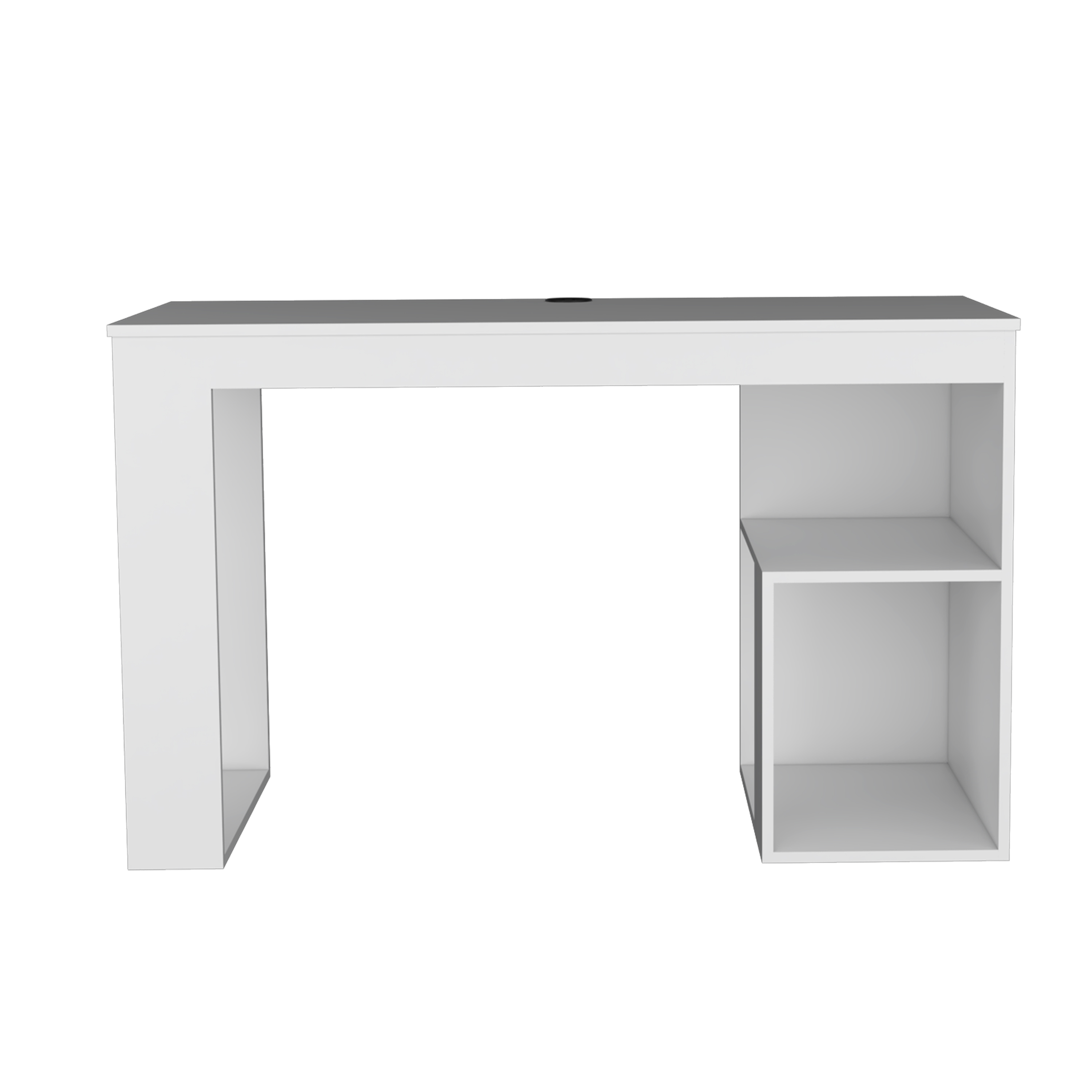 DEPOT E-SHOP Firenze Writing Desk, Two Shelves, White