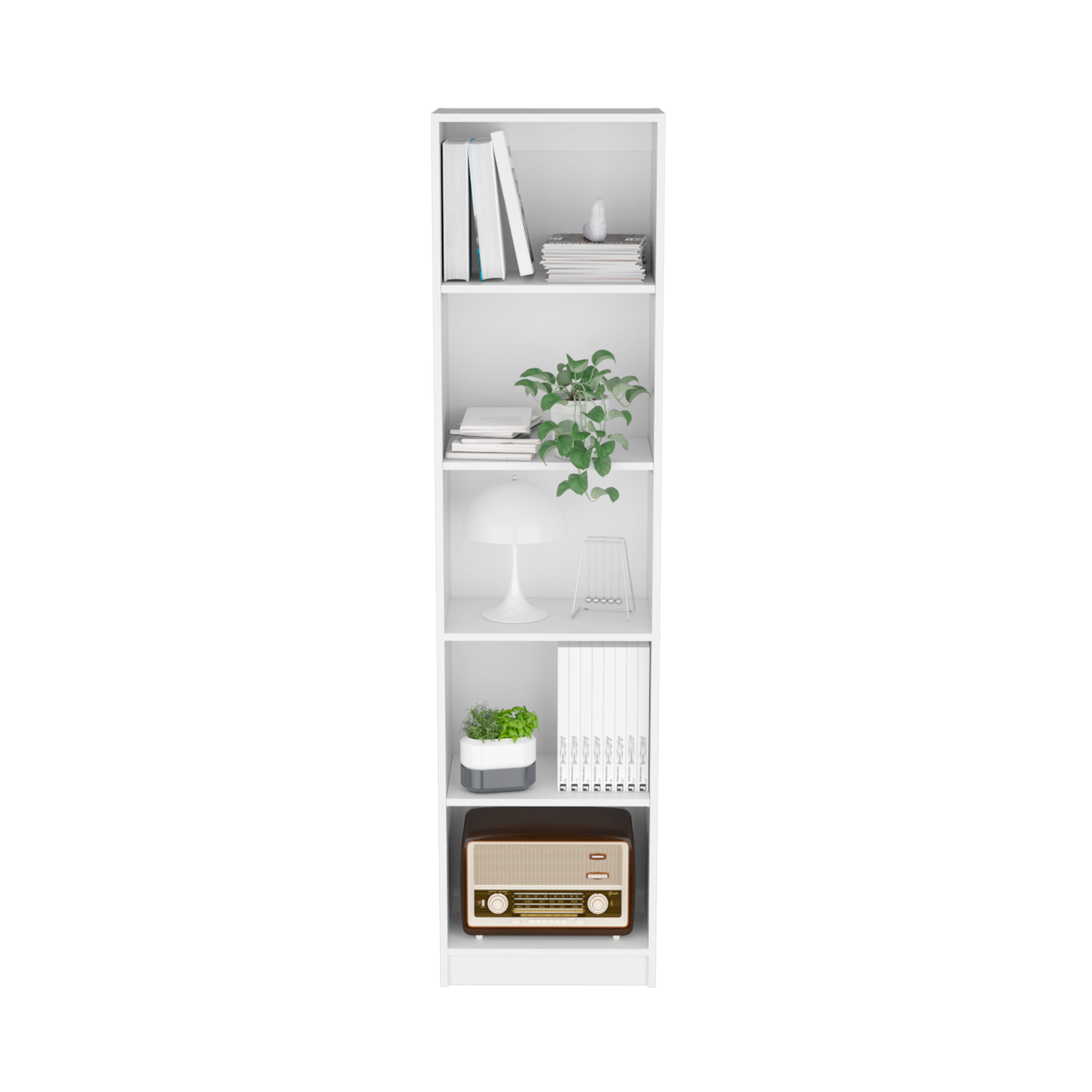 DEPOT E-SHOP Vinton XS Bookcase Compact Bookshelf with Multiple Shelves, White