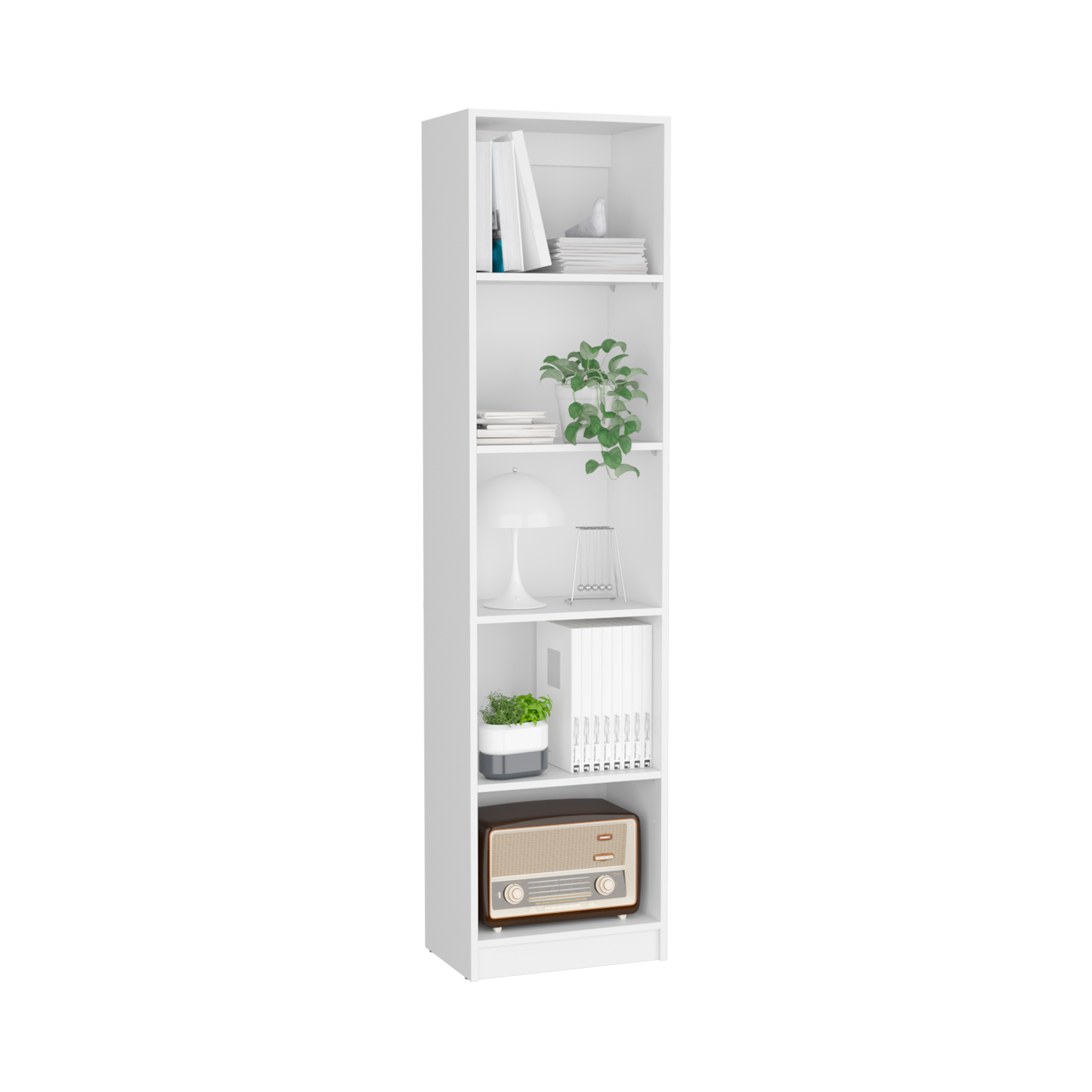 DEPOT E-SHOP Vinton XS Bookcase Compact Bookshelf with Multiple Shelves, White