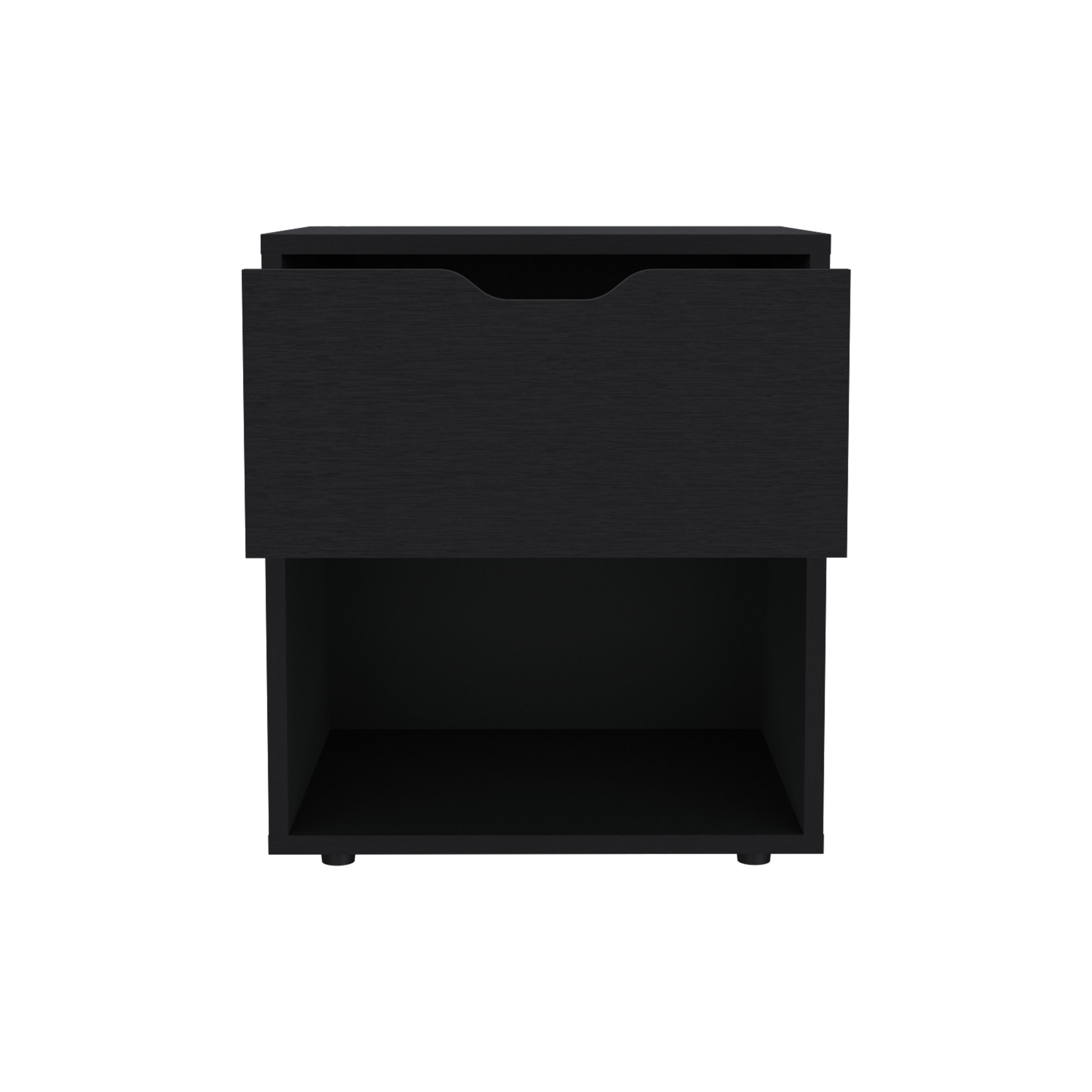 19.7" High Nightstand End Table with Open Shelf,Black