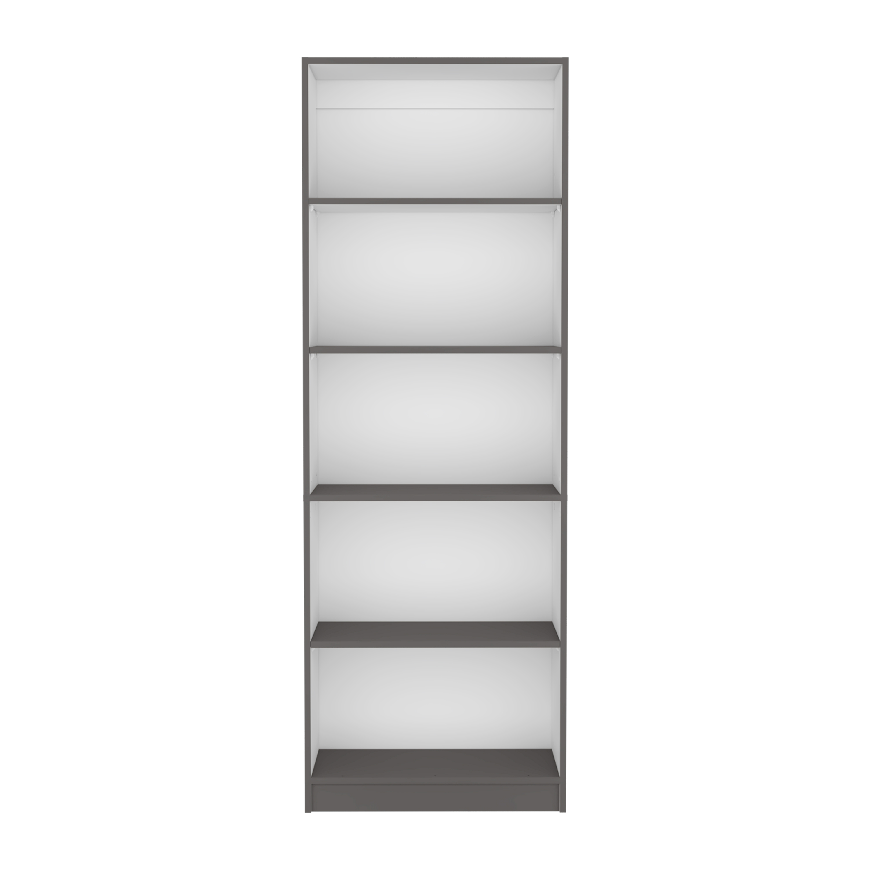 DEPOT E-SHOP Vinton 4-Tier Bookcase with Modern Storage for Books and Decor, Matt Gray / White