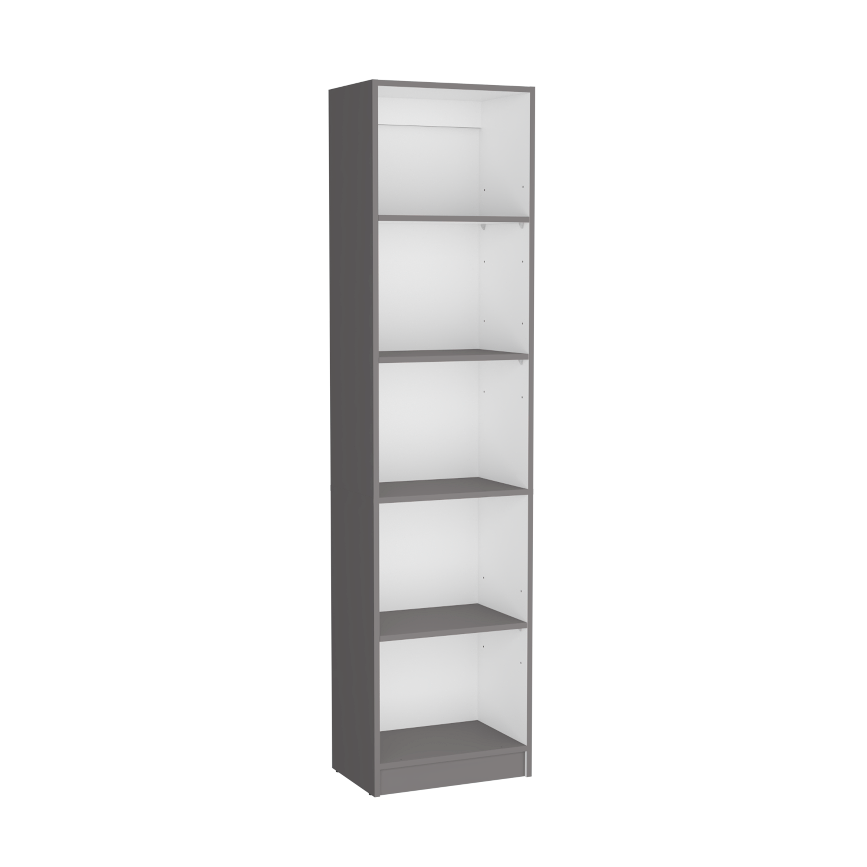 DEPOT E-SHOP Vinton XS Bookcase Compact Bookshelf with Multiple Shelves, Matt Gray / White