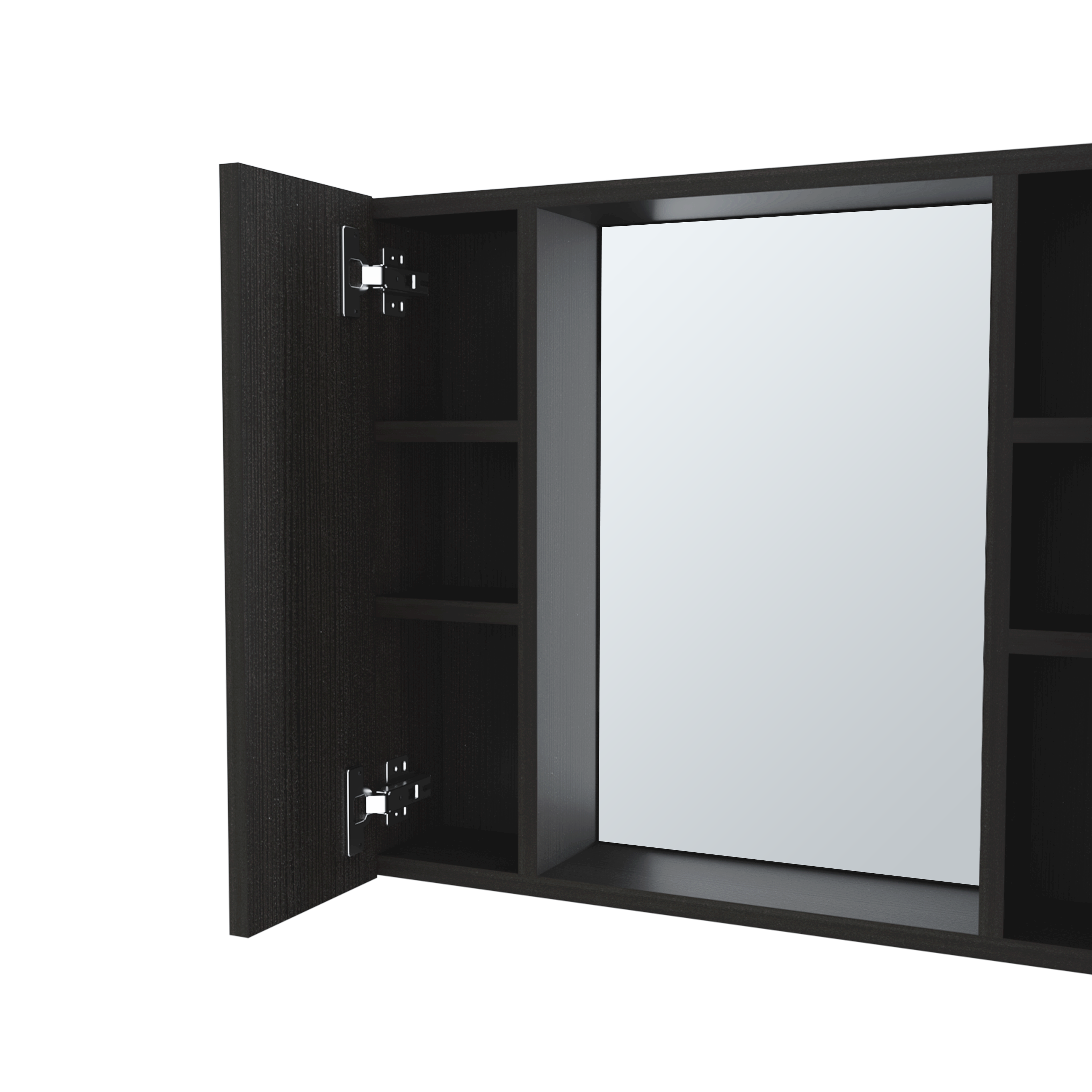 Medicine 19H" Double Door Cabinet, One External Shelf, Black