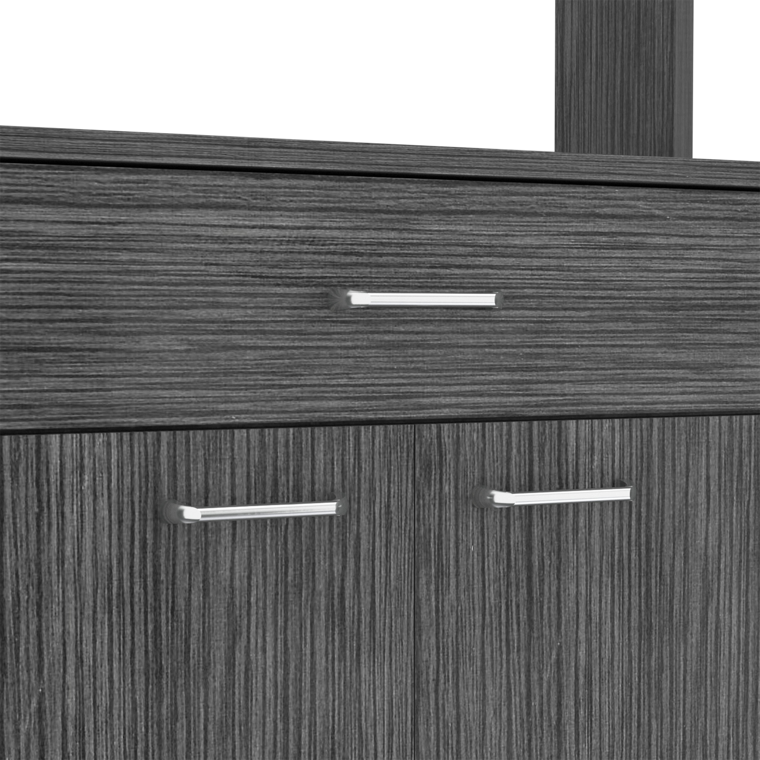 DEPOT E-SHOP Helis 60 Pantry Double Door Cabinet, One Drawer, Four Legs, Three Shelves , Smokey Oak