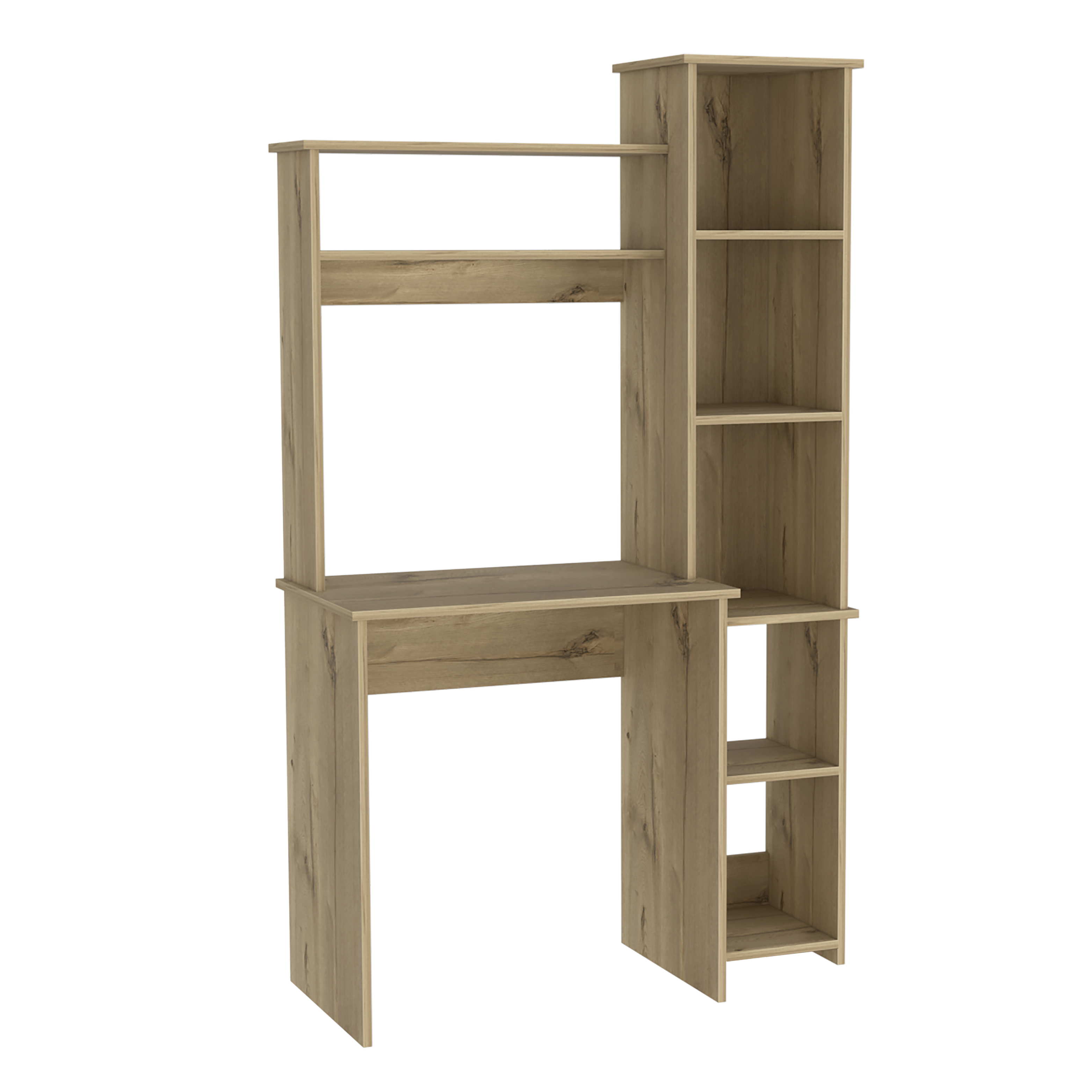 Aramis Desk, Five Shelves, Two Superior Shelves, Light Oak