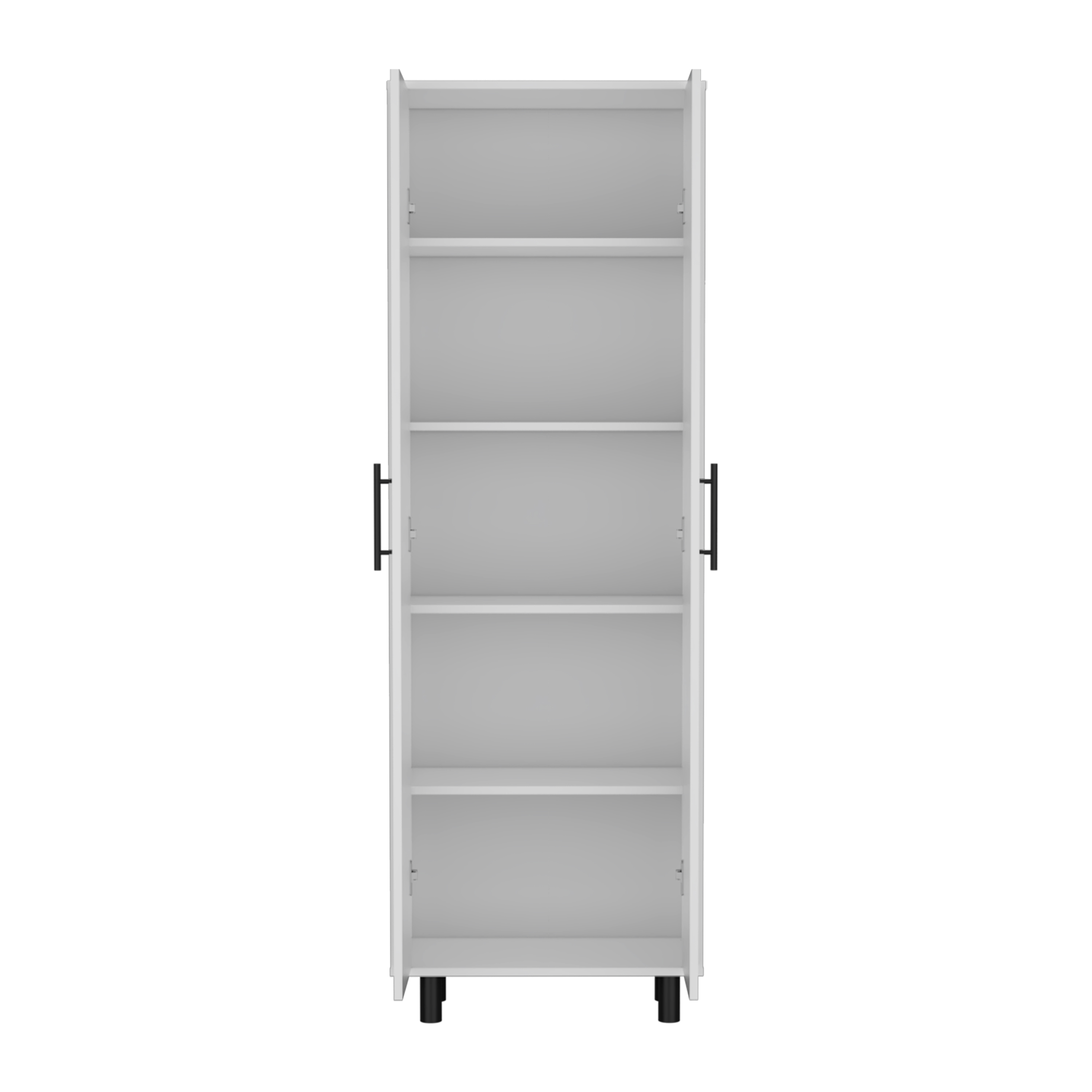 Multistorage Cabinet 71"H, Five Internal Shelves, Two Doors, White