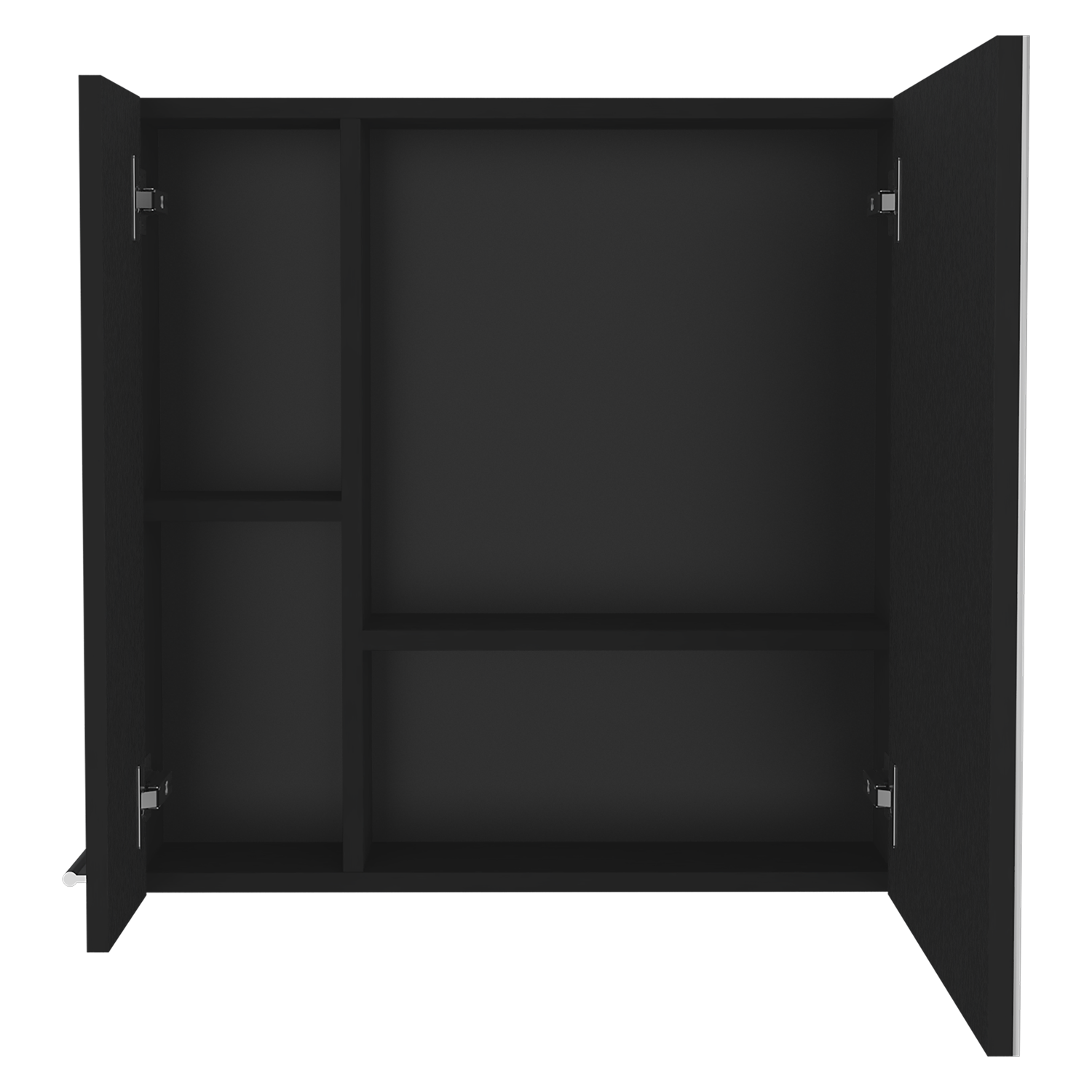 Medicine 23H" Double Door Cabinet,Four Interior Shelves, Black