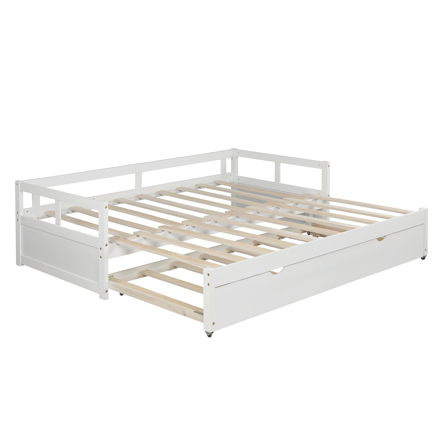 Extending Daybed with Trundle, Wooden Daybed with Trundle, White