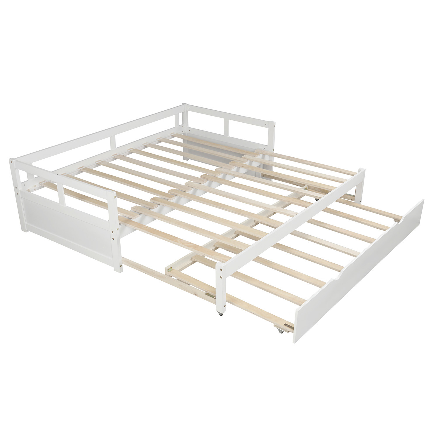 Extending Daybed with Trundle, Wooden Daybed with Trundle, White