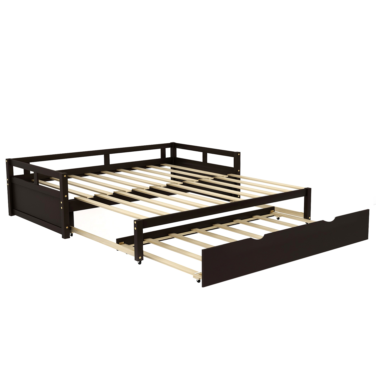 Extending Daybed with Trundle, Wooden Daybed with Trundle, Espresso