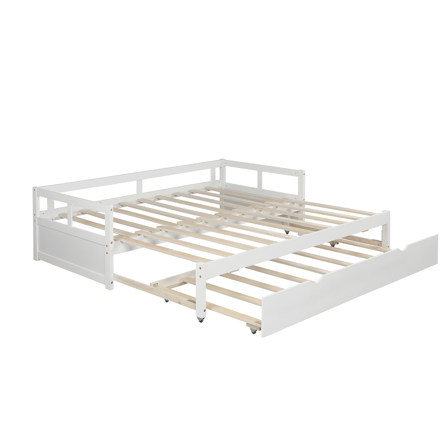 Extending Daybed with Trundle, Wooden Daybed with Trundle, White