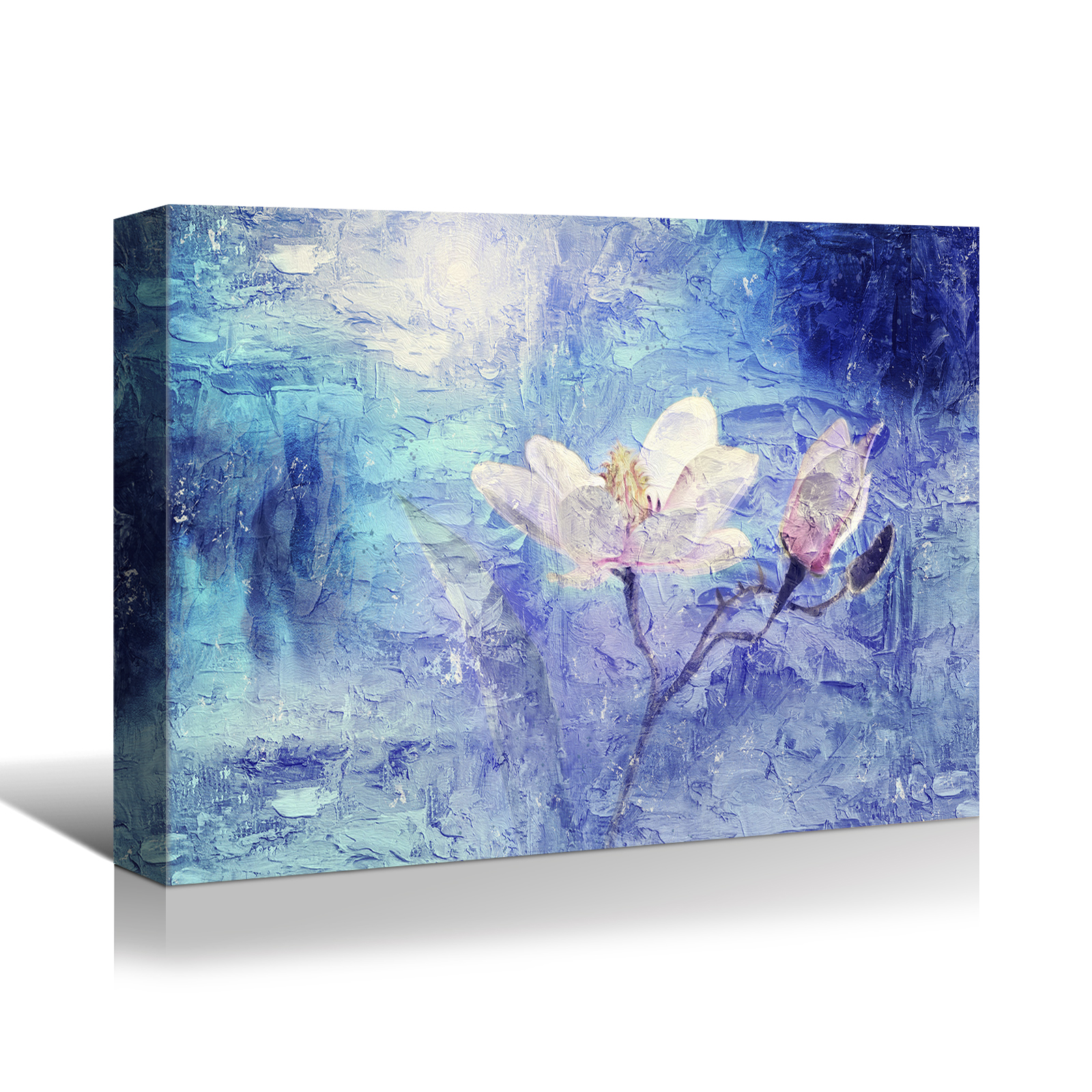 Framed Canvas Wall Art Decor Abstract Style Painting, Impressionism Lotus Painting Decoration For Office Living Room, Bedroom Decor-Ready To Hang 1812in-thickness 1.5inch