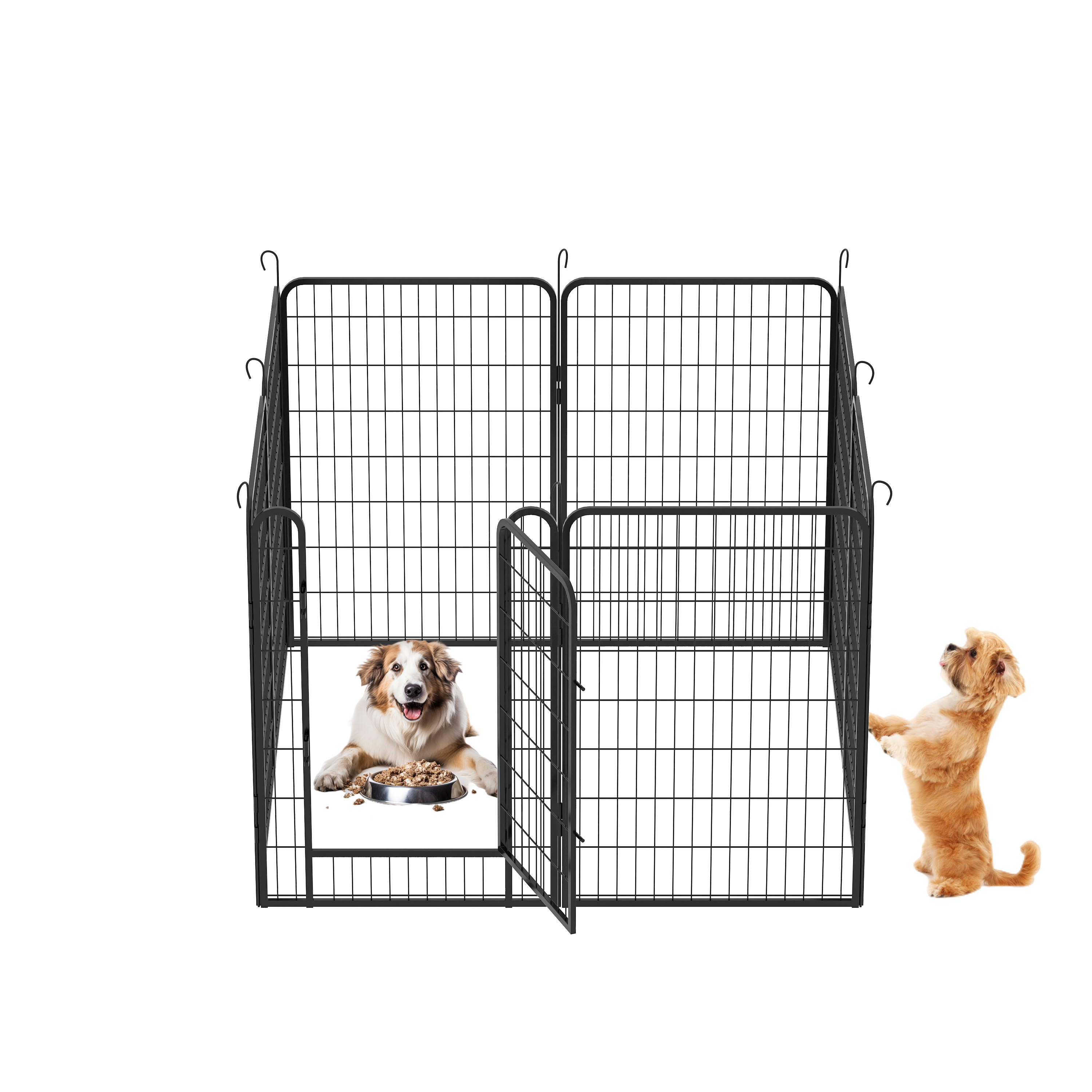 8 Panels Heavy Duty Metal Playpen with door,39.37"H Dog Fence Pet Exercise Pen for Outdoor, Indoor