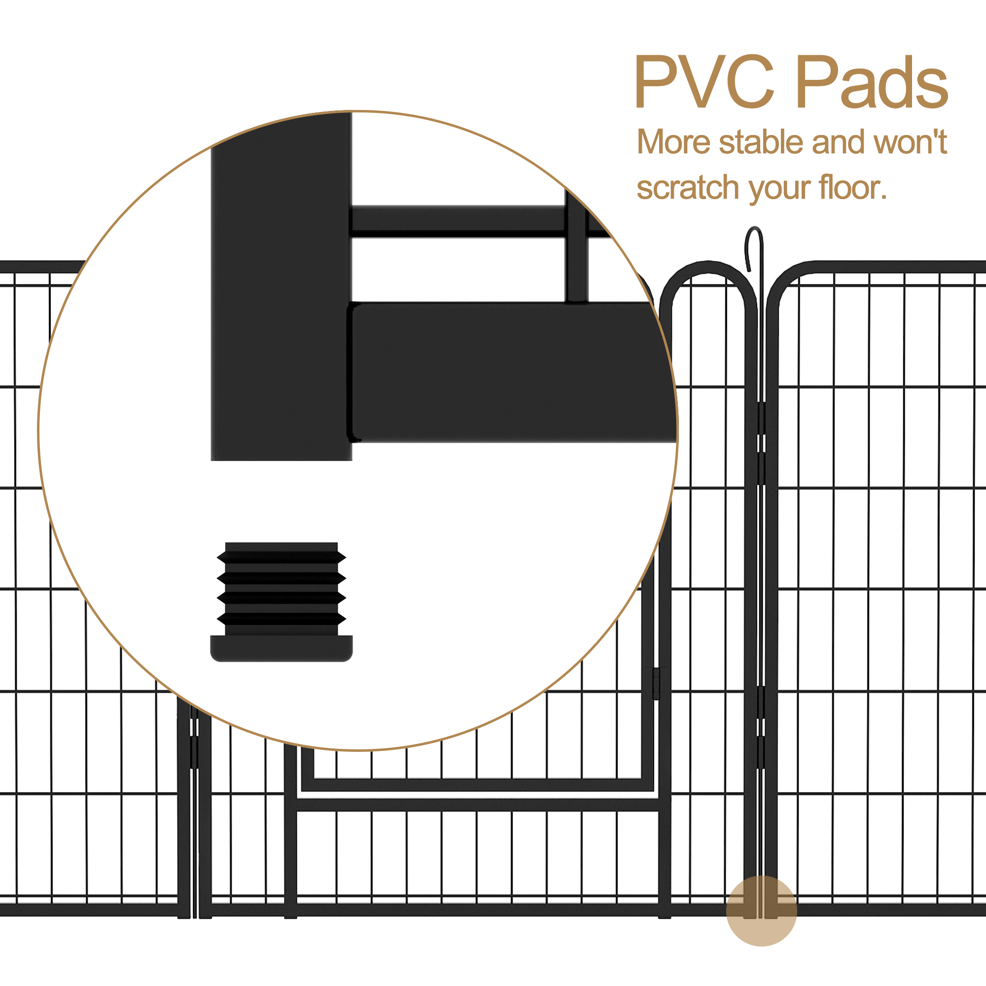 16 Panels Heavy Duty Metal Playpen with door,39.37"H Dog Fence Pet Exercise Pen for Outdoor