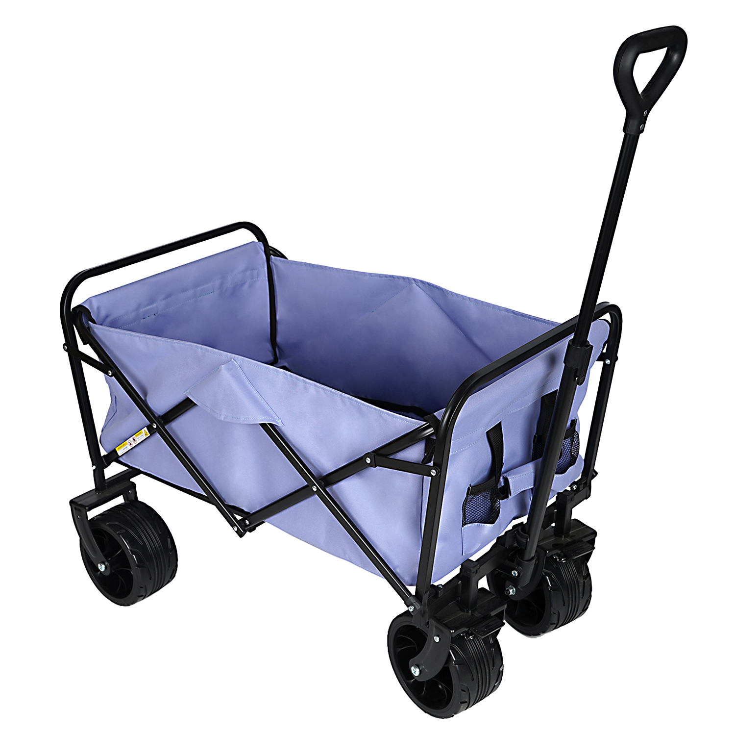 100L Collapsible Folding Beach Wagon Cart with 220Lbs Large Capacity, Wagons Carts Heavy Duty Foldable with Big Wheels for Sand, Garden, Camping