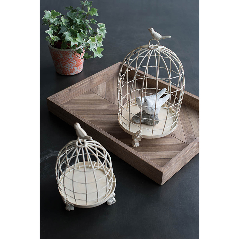 S/2 Stella Decorative Birdcages With Bird Finial