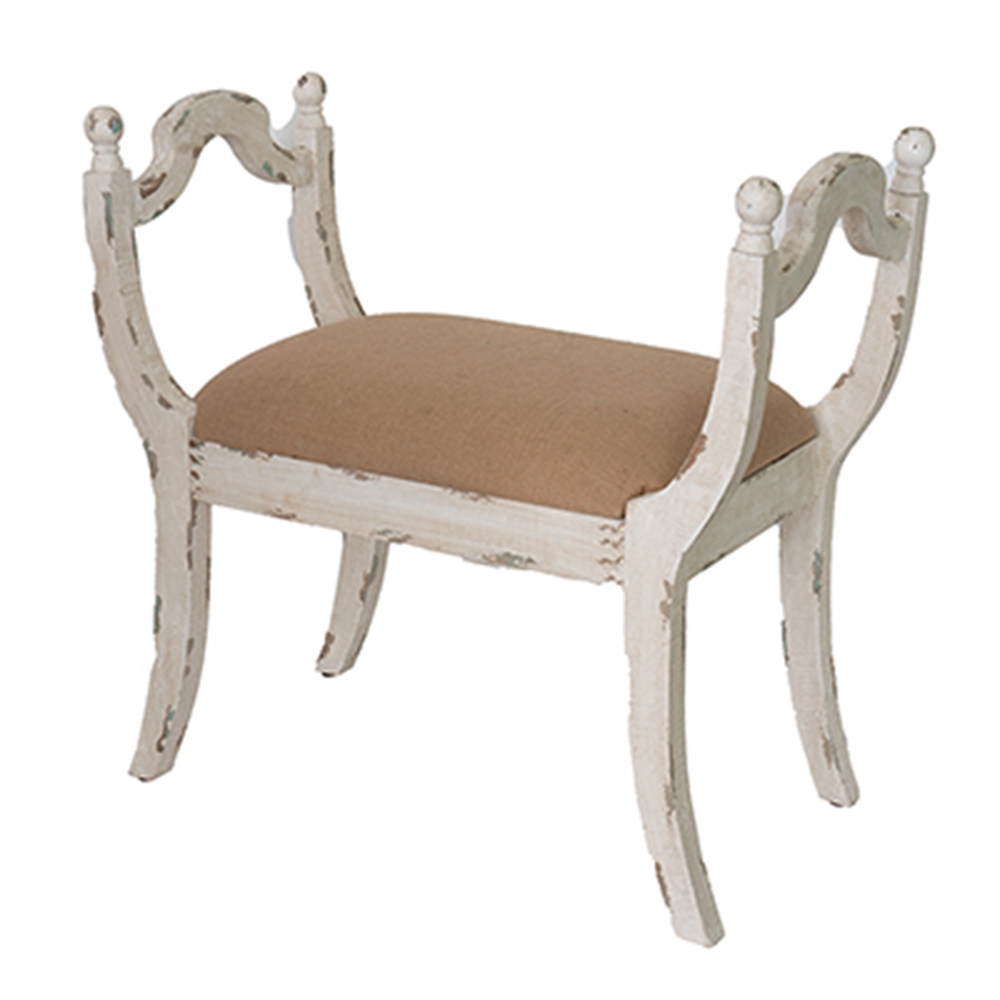 30.7x15.7x30.7" Harlow Bench, Farmhouse/French Country Style Vanity Chair