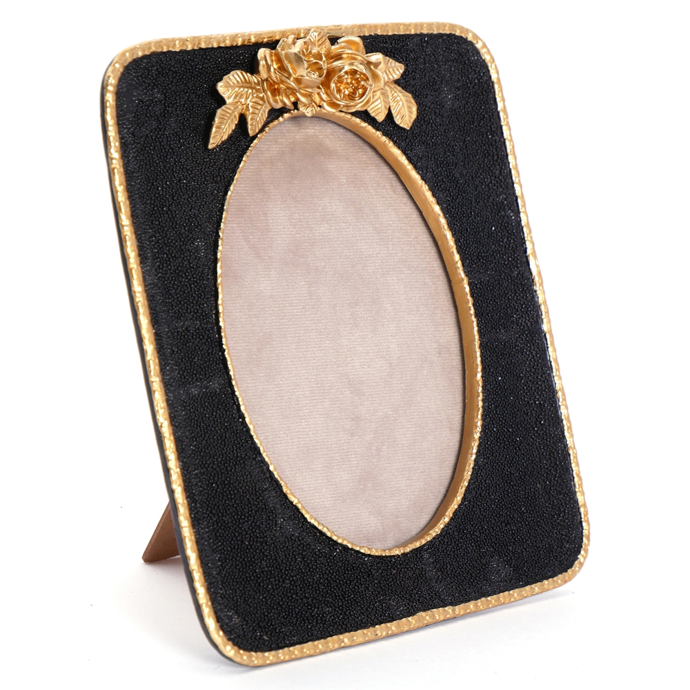 8x1x9" Vintage Photo Frame, Black&Gold