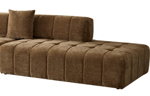 WKS3 Piano key combination sofa, 2 single seats plus 1 luxury cloth sofa, brown