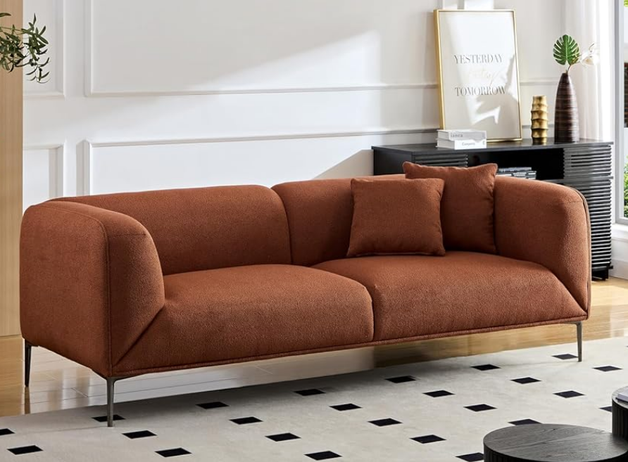 WKS2 Brown sofa can be placed in the studio, living room, attic multiple scenes, modern style simple fashion, size 89.37* 35.43* high 28.74 inches