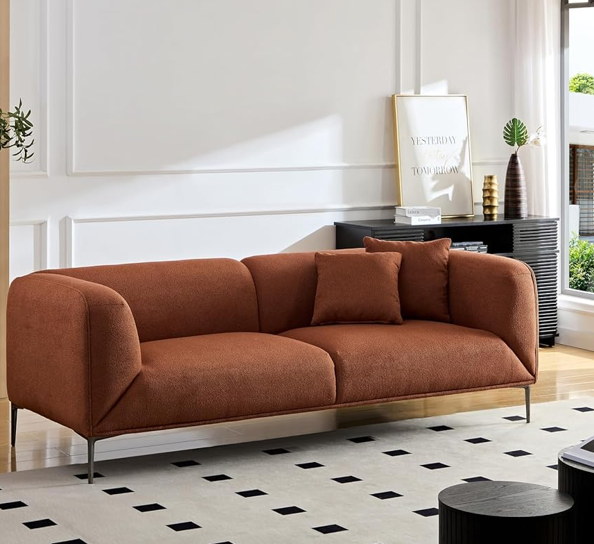 WKS2 Brown sofa can be placed in the studio, living room, attic multiple scenes, modern style simple fashion, size 89.37* 35.43* high 28.74 inches