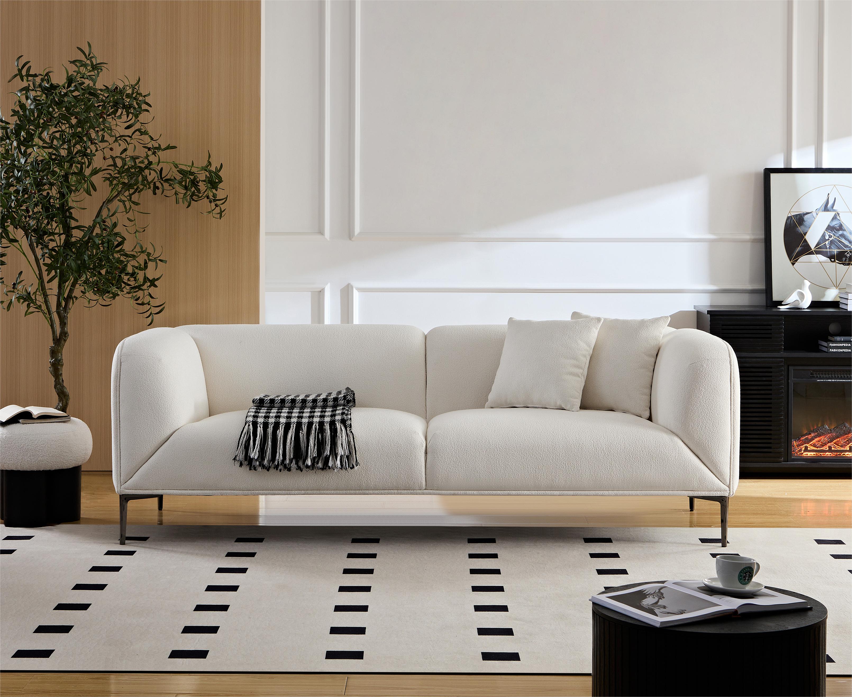 WKS2 White sofa can be placed in the studio, living room, attic multiple scenes, modern style simple fashion, size 89.37* 35.43* high 28.74 inches