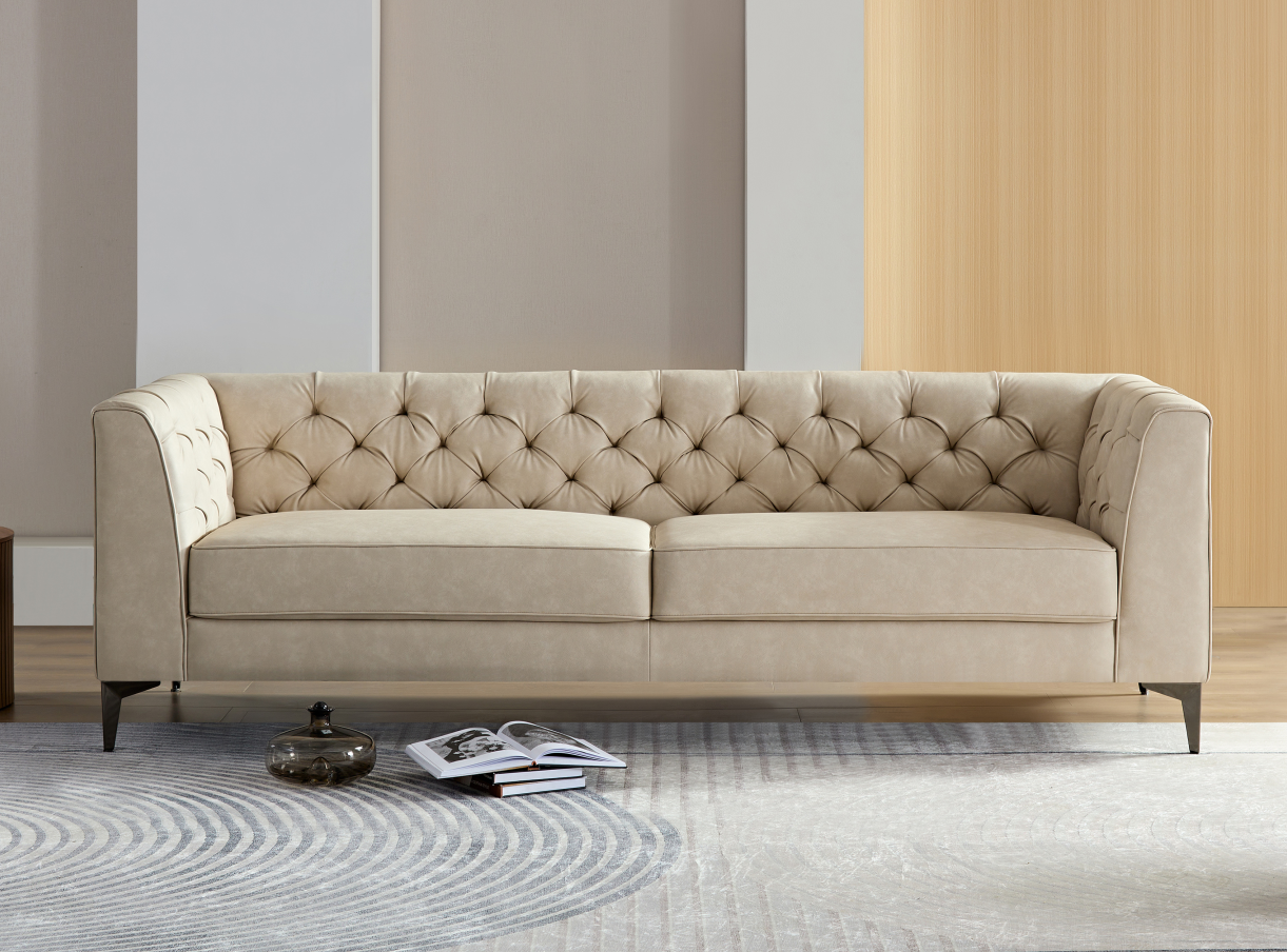 WKS5G Warm beige fabric, sofa presents a warm and elegant appearance