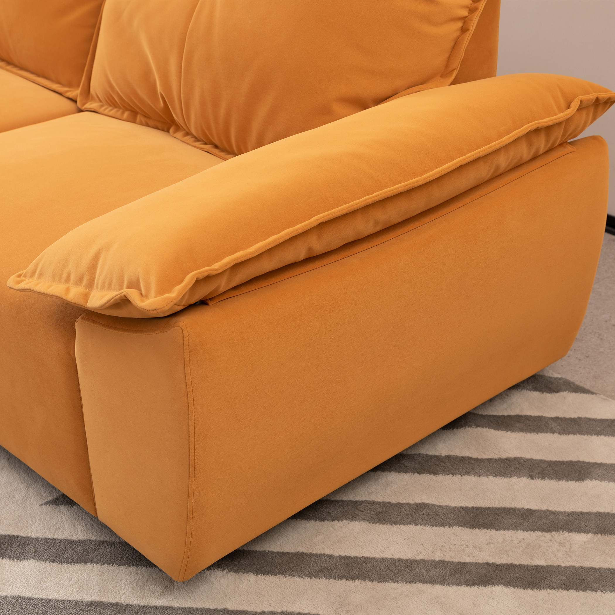 2239O Orange fabric, pillowcase can be removed for cleaning, backrest can also be removed, convenient and easy to care,Can put the living room, bedroom