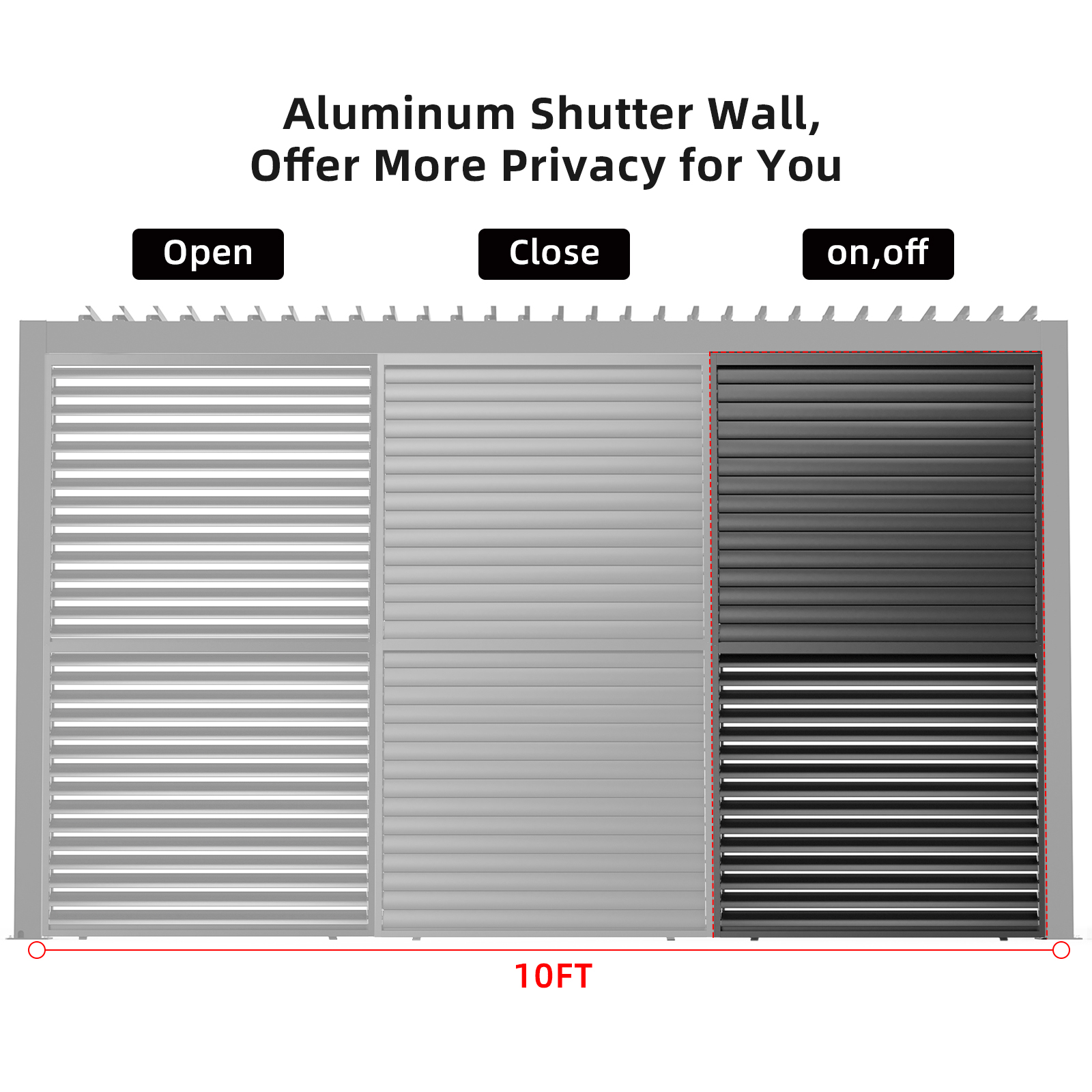 9720 Louver Grille 1/3 10ft aluminum frame & louvers