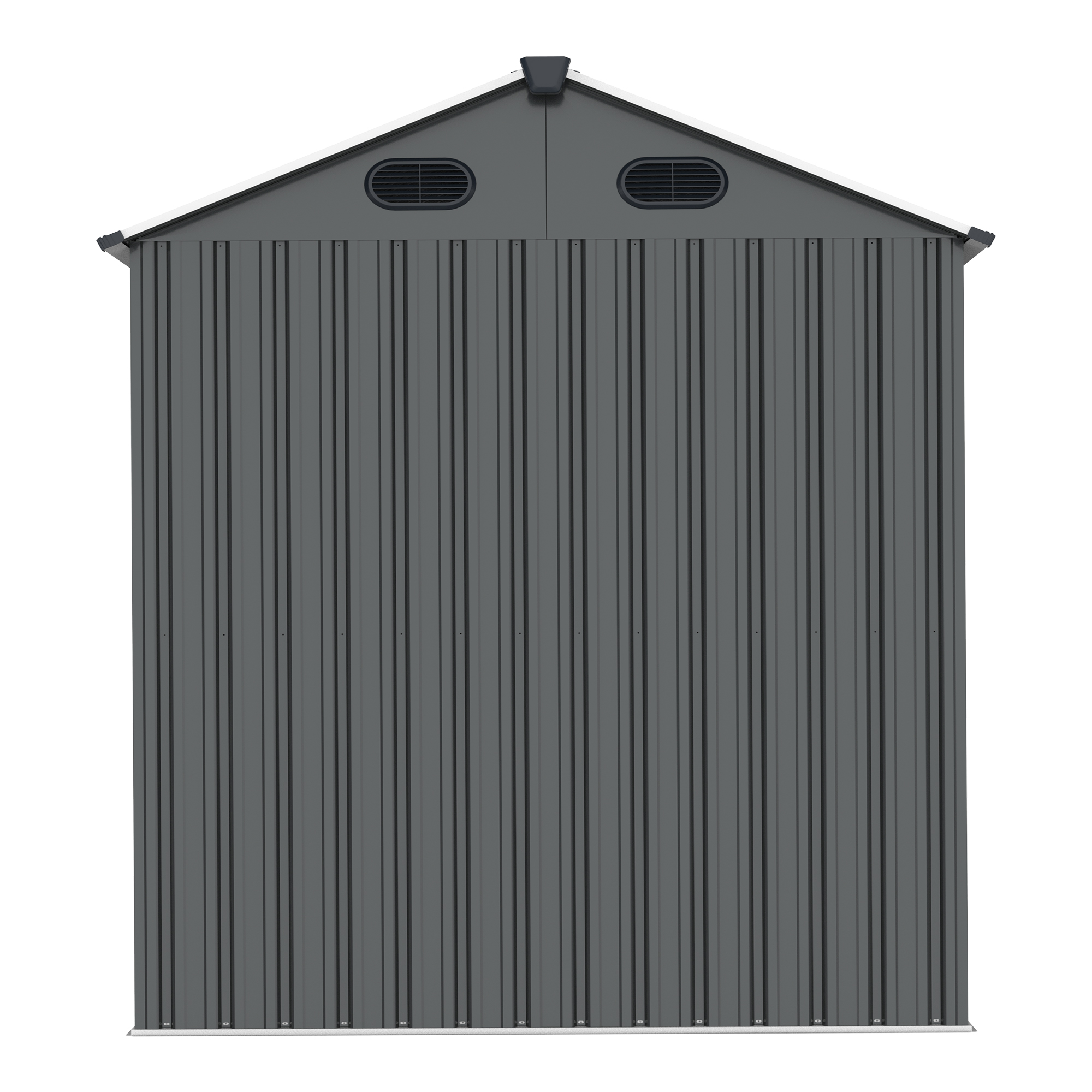 8x6 Ft Metal Outdoor Storage Shed with Window, Floor Base, Air Vents and Double Hinged Door