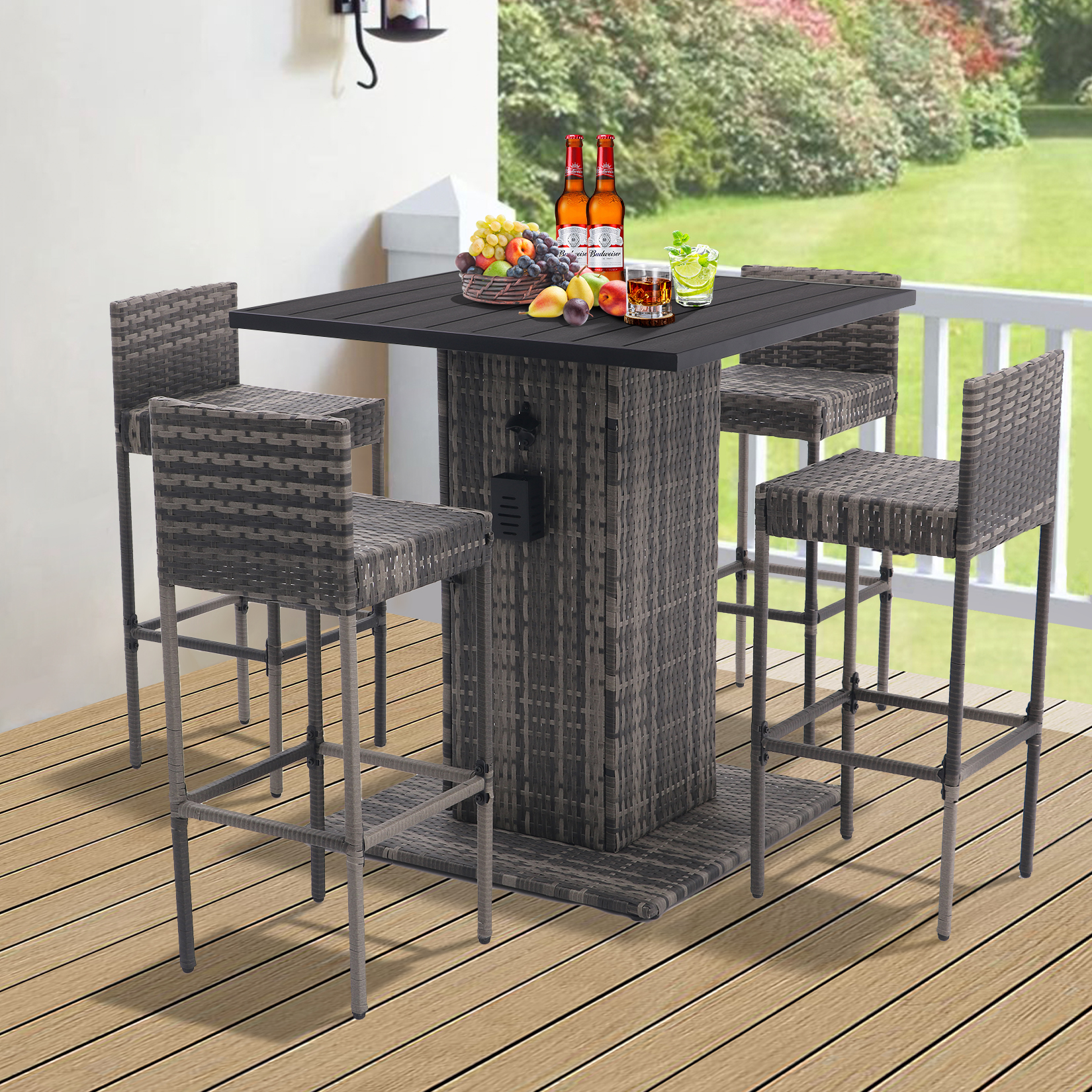 Grey + Rattan+Metal