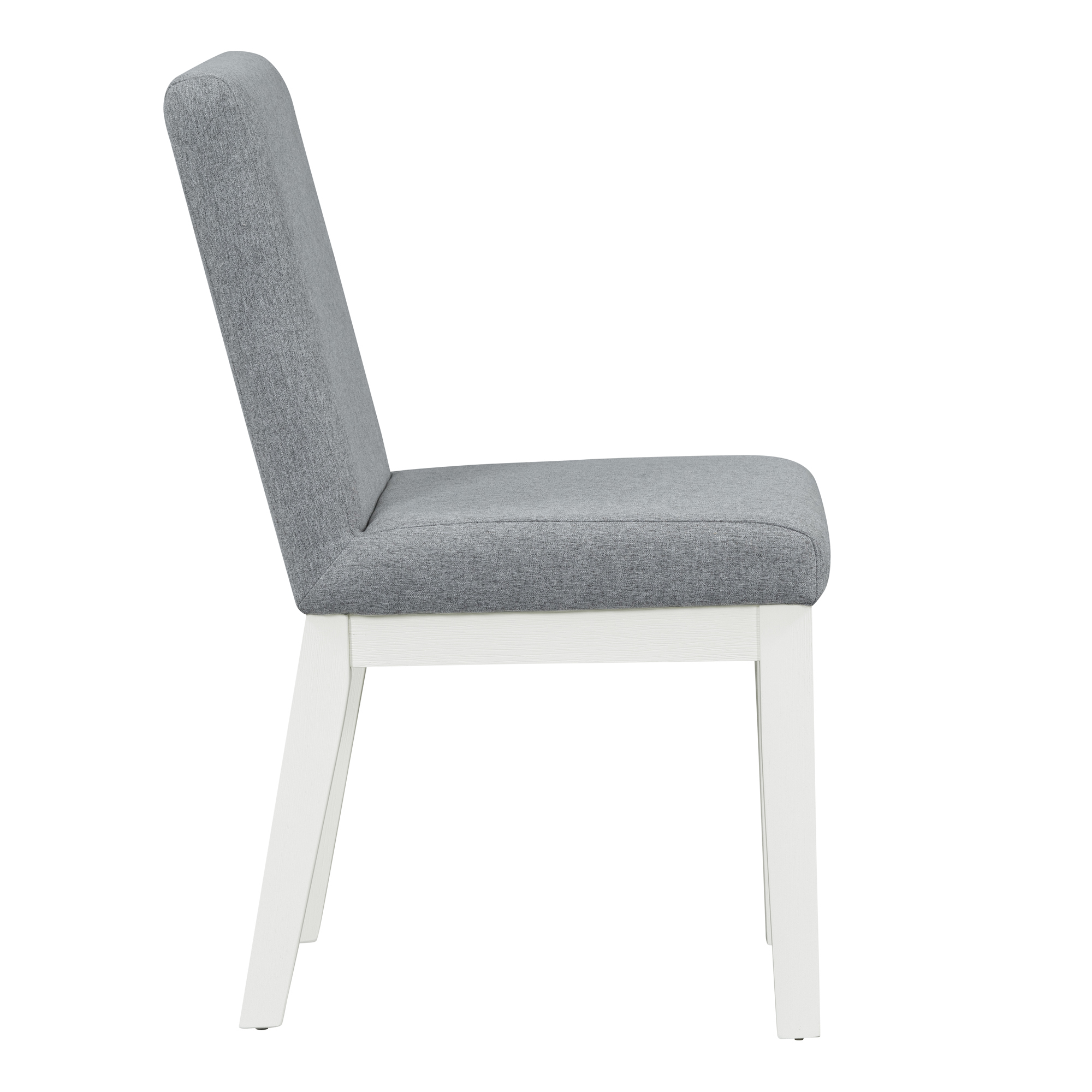 TREXM Simple and Modern 4-piece Upholstered Chairs with white legs for Living Room, Dining Room (White + Gray)