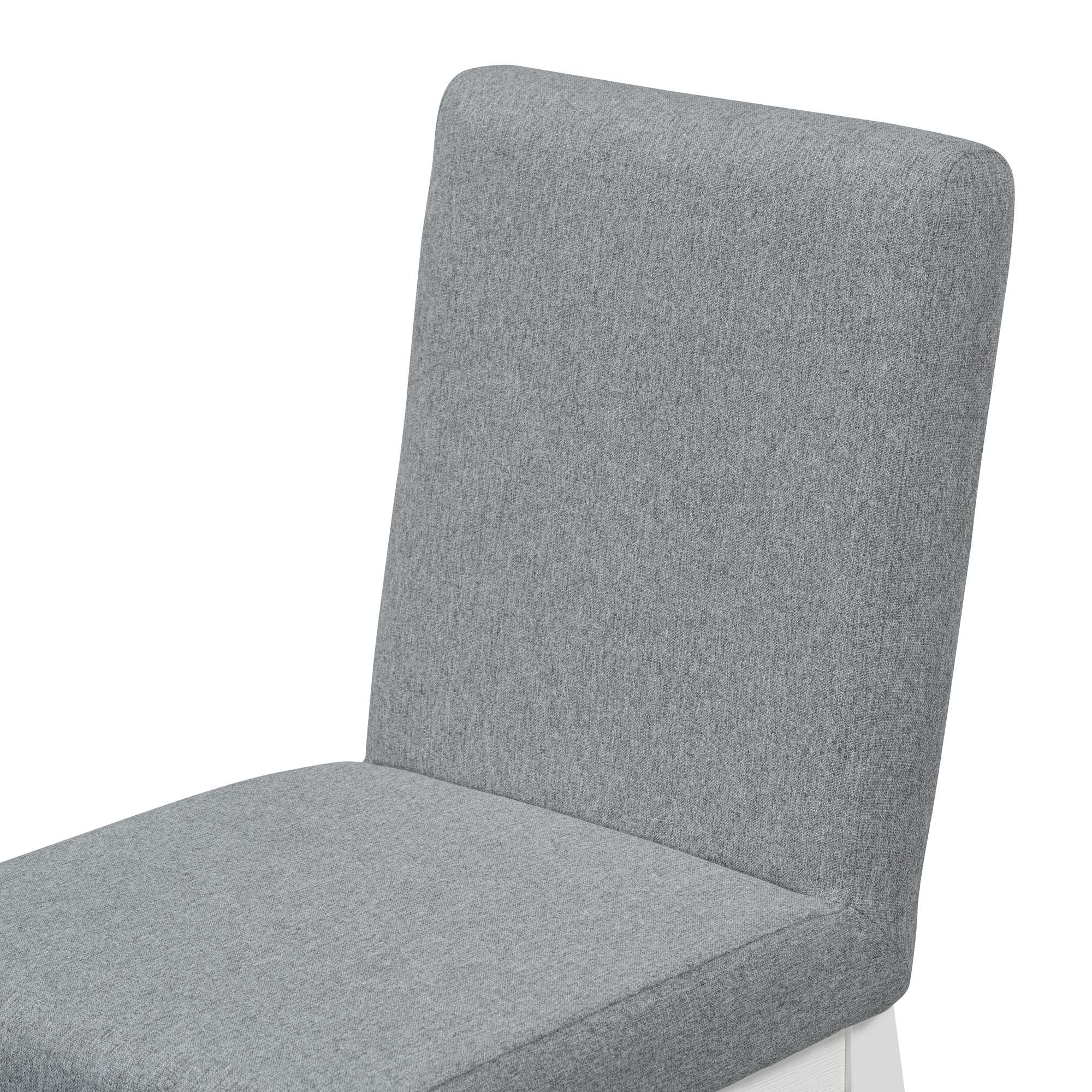 TREXM Simple and Modern 4-piece Upholstered Chairs with white legs for Living Room, Dining Room (White + Gray)