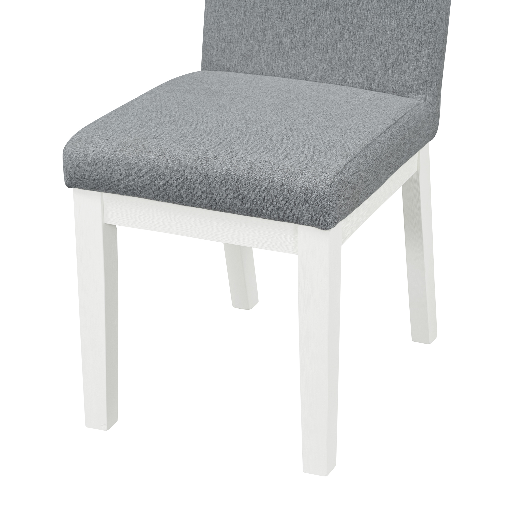 TREXM Simple and Modern 4-piece Upholstered Chairs with white legs for Living Room, Dining Room (White + Gray)