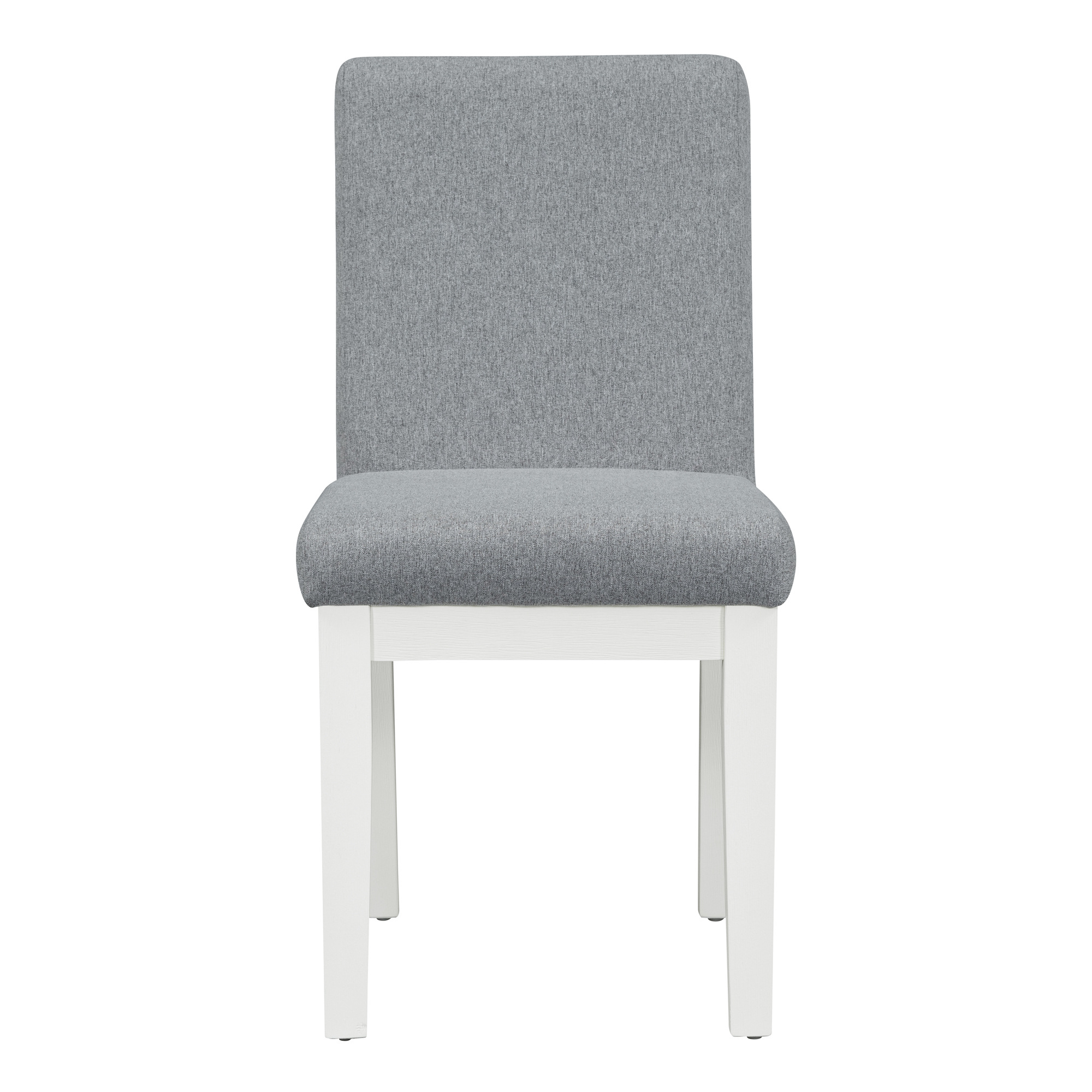 TREXM Simple and Modern 4-piece Upholstered Chairs with white legs for Living Room, Dining Room (White + Gray)