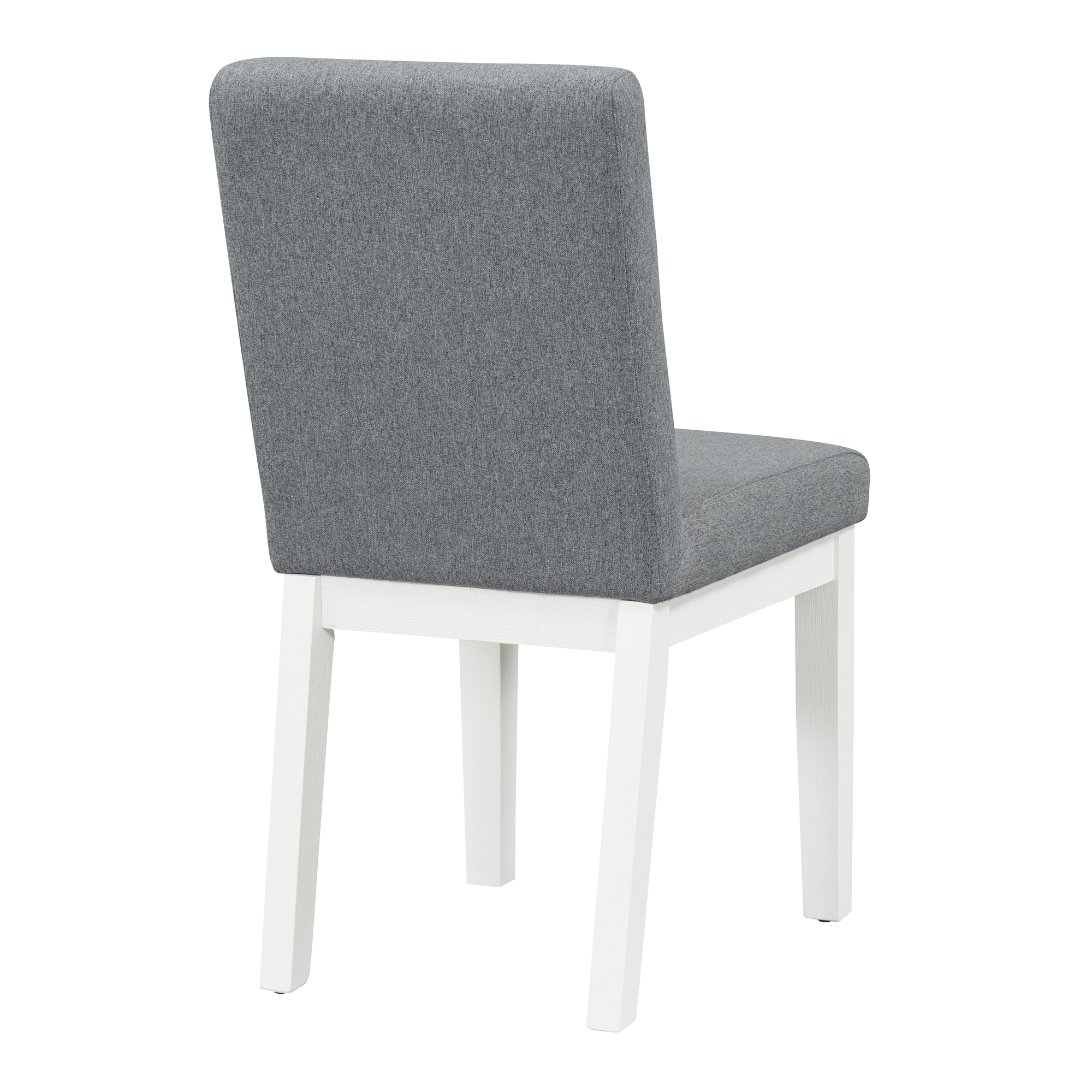 TREXM Simple and Modern 4-piece Upholstered Chairs with white legs for Living Room, Dining Room (White + Gray)