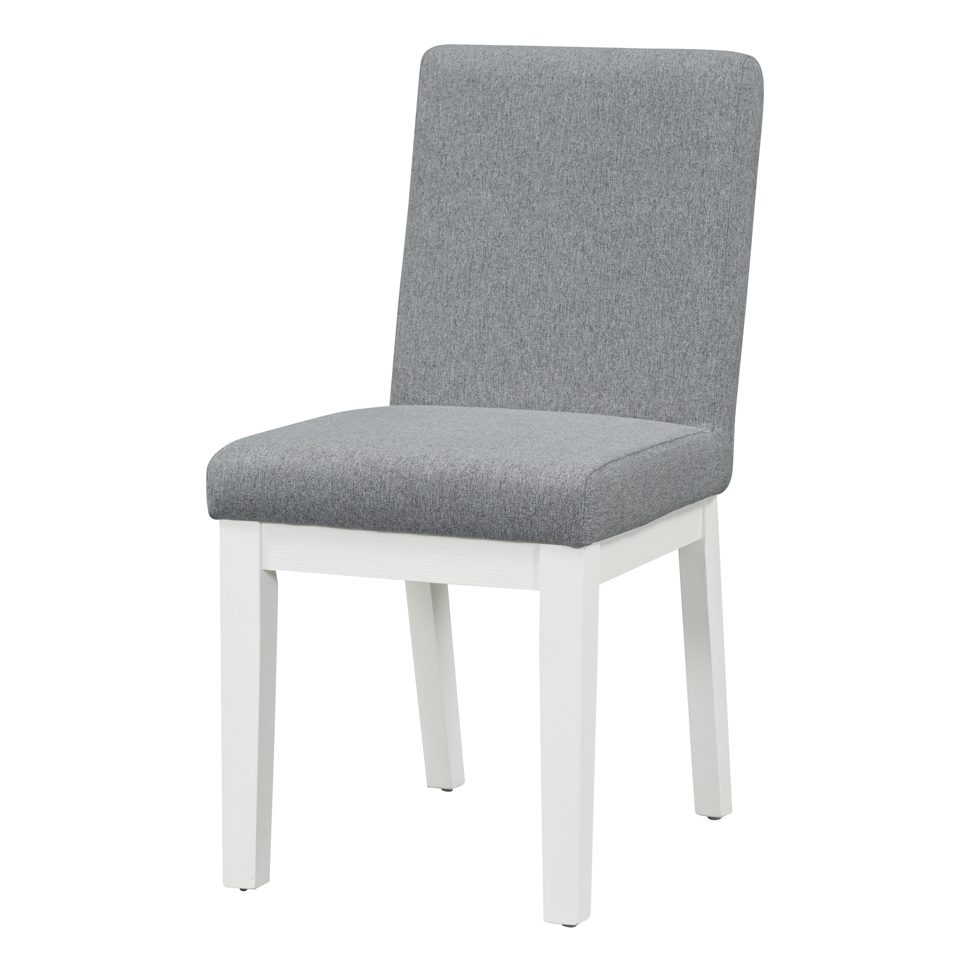 TREXM Simple and Modern 4-piece Upholstered Chairs with white legs for Living Room, Dining Room (White + Gray)